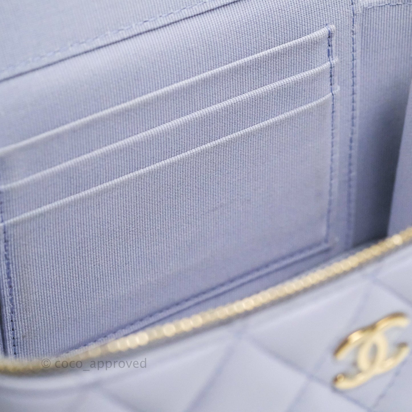 Chanel Vanity Rectangular Top Handle Lilac Lambskin Gold Hardware