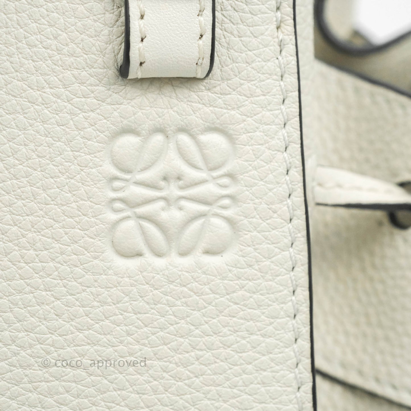Loewe Mini Hammock Drawstring White Calfskin