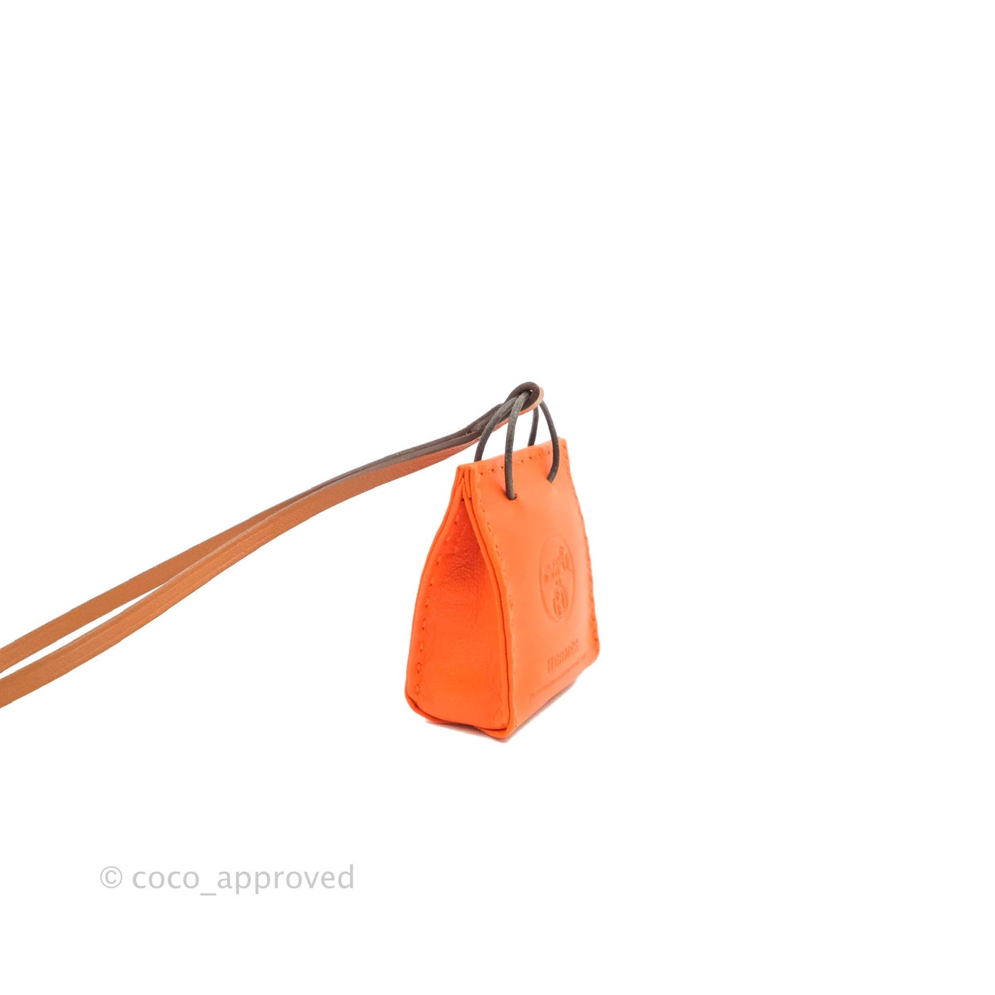 Hermès Orange Shopping Bag Charm