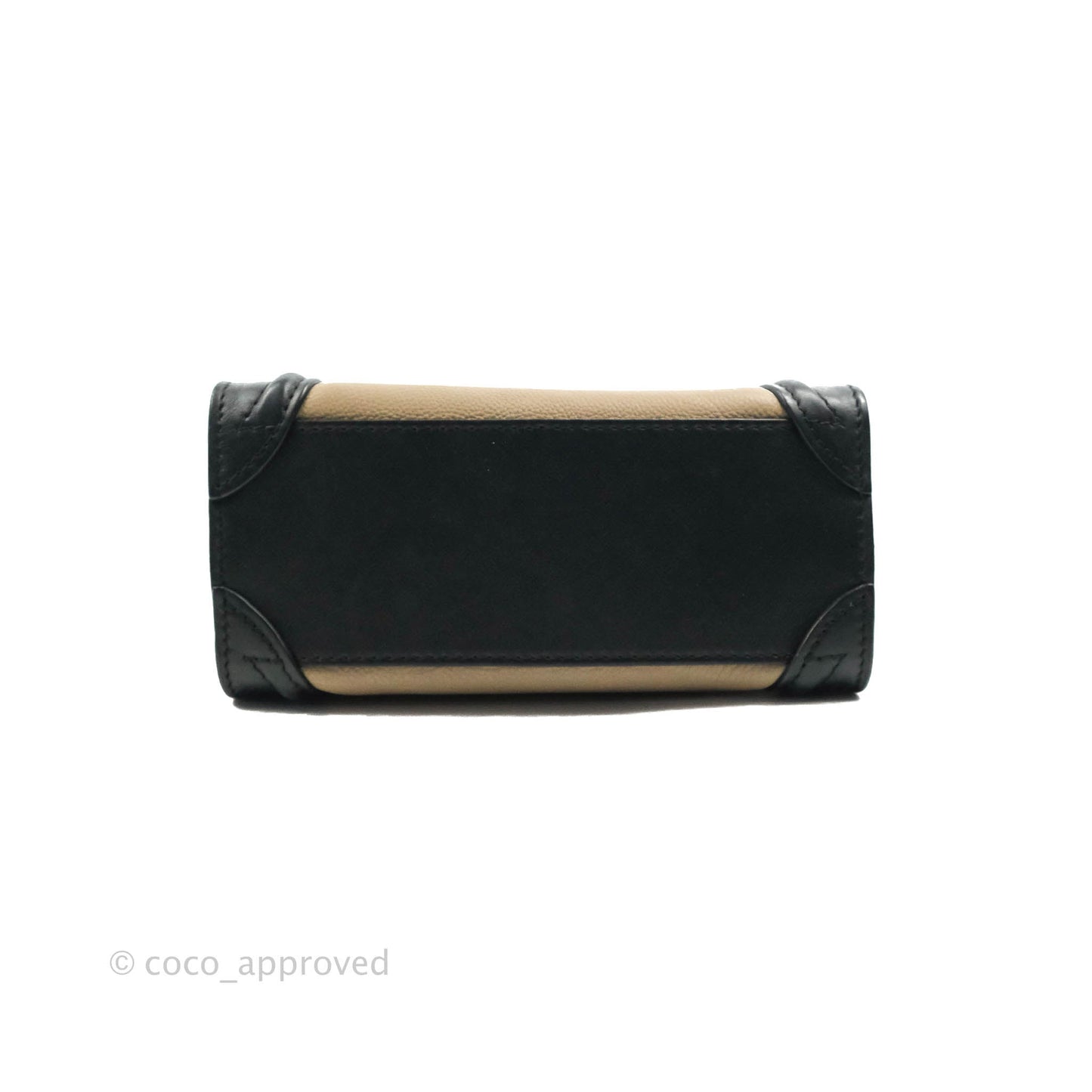 Celine Nano Luggage Grained Calfskin Gold Hardware White/Black/Beige