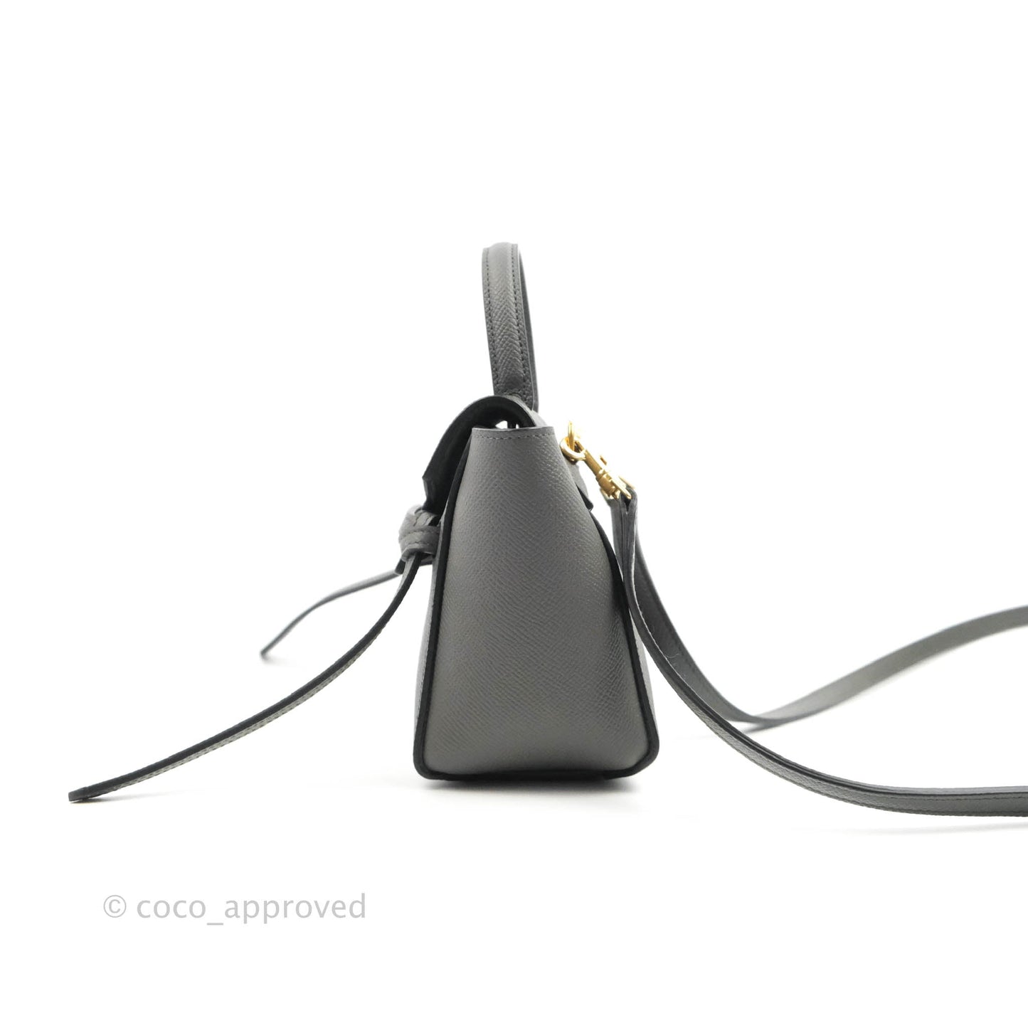 Celine Pico Belt Bag Grey Grained Calfskin Gold Hardware