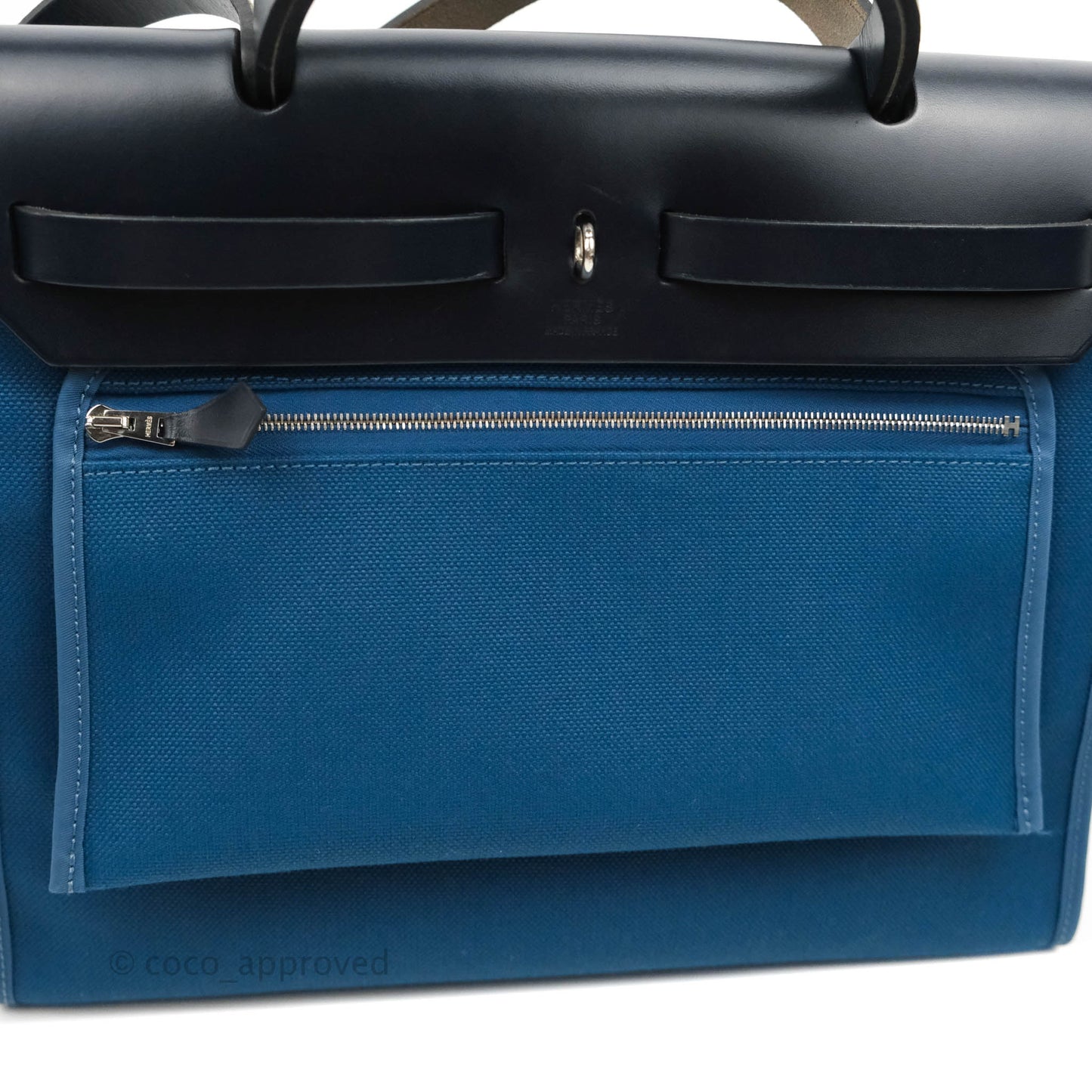 Hermès Herbag Zip 31 Bleu Ocean/Bleu Indigo Canvas Palladium Hardware
