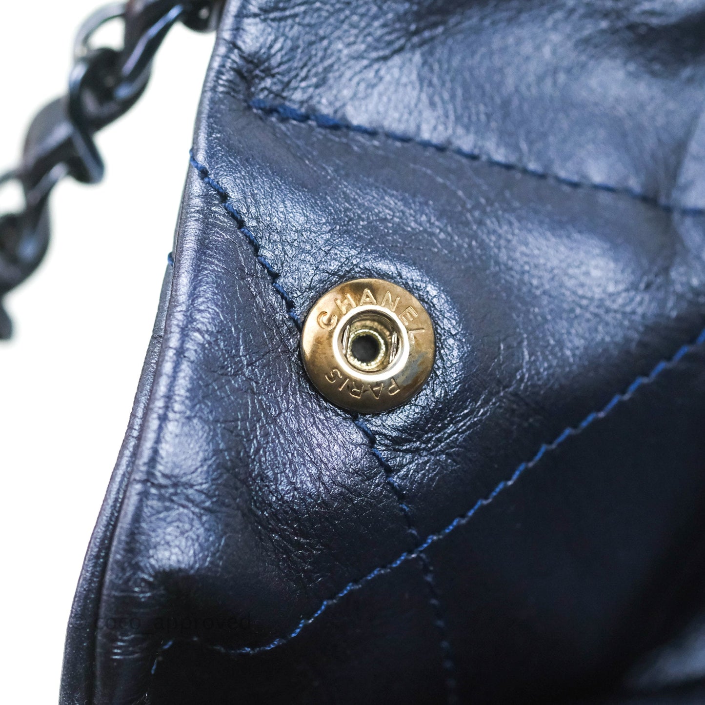 Chanel 22 Small Metallic Midnight Blue Aged Calfskin Midnight Blue/Silver Hardware