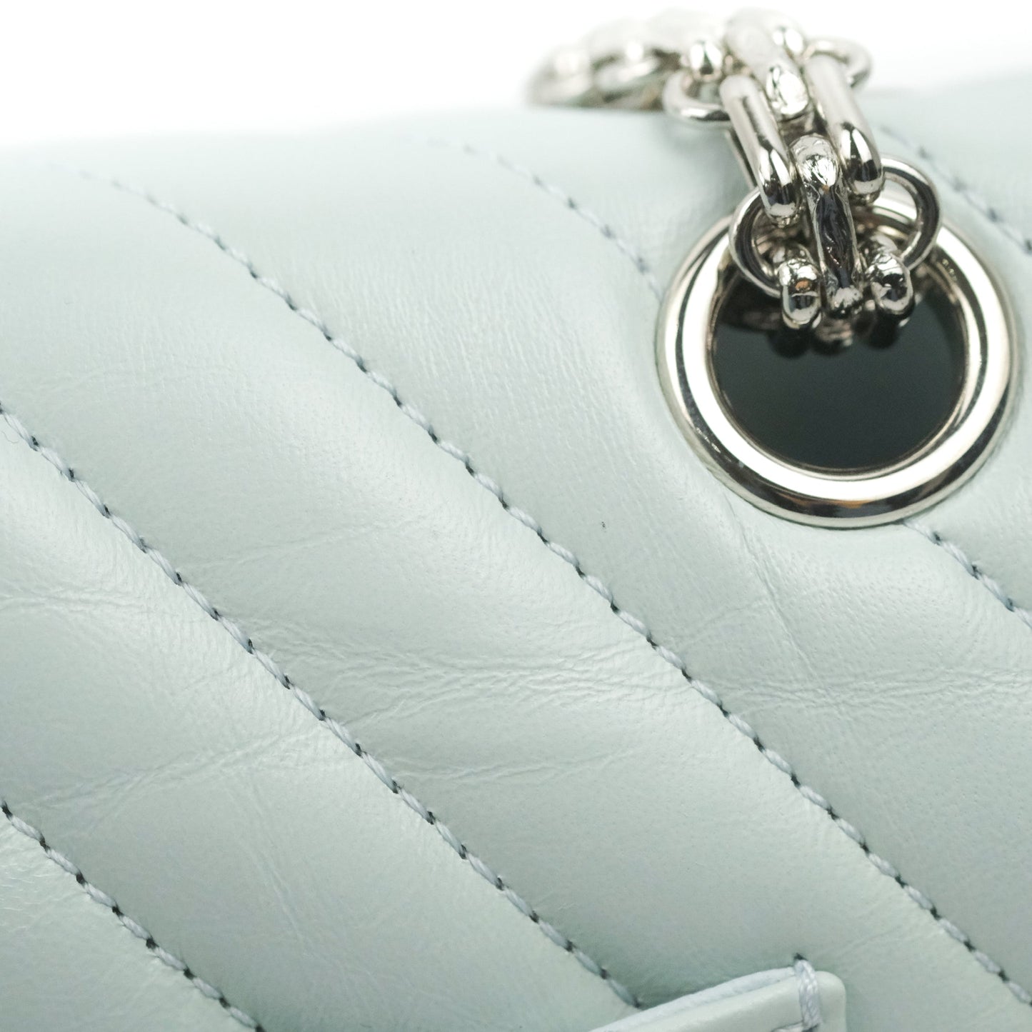 Chanel Mini Reissue 224 Blue Aged Calfskin Silver Hardware