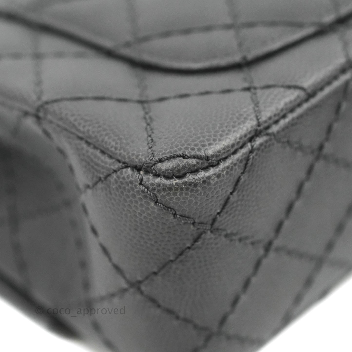 Chanel Quilted Mini Rectangular Dark Grey Caviar Ruthenium Hardware