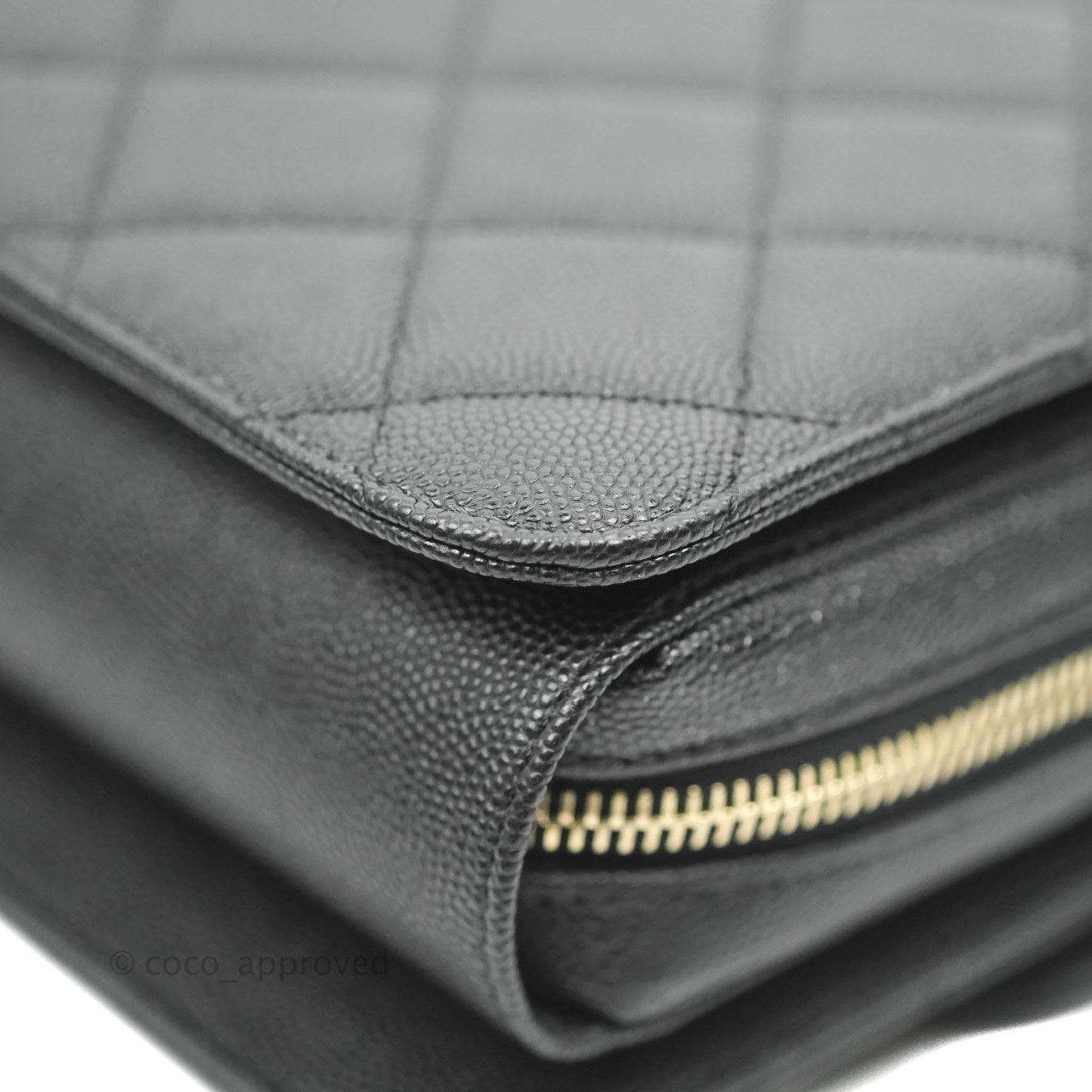 Chanel Quilted Like The Wallet Medium Flap Black Caviar Gold Hardware 22C