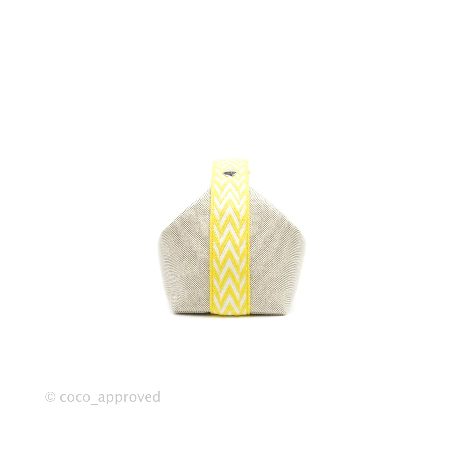 Hermès Canvas Small Bride-A-Brac Pouch Natural Jaune Citron
