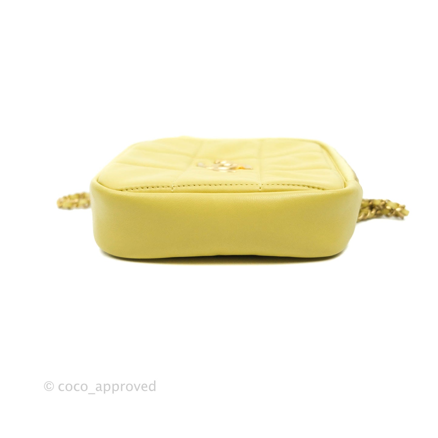 Chanel Quilted Diamond Cut Small Lambskin Yellow Gold Hardware Flap Bag