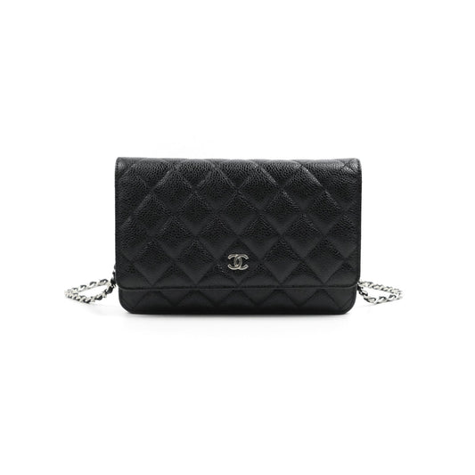 Chanel Quilted Classic WOC Black Caviar Silver Hardware