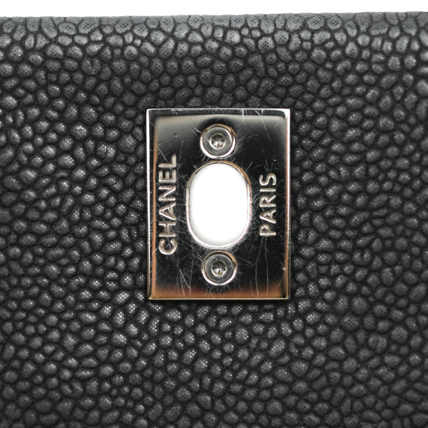 Chanel Lady Pearly Flap Bag Black Caviar Silver Hardware