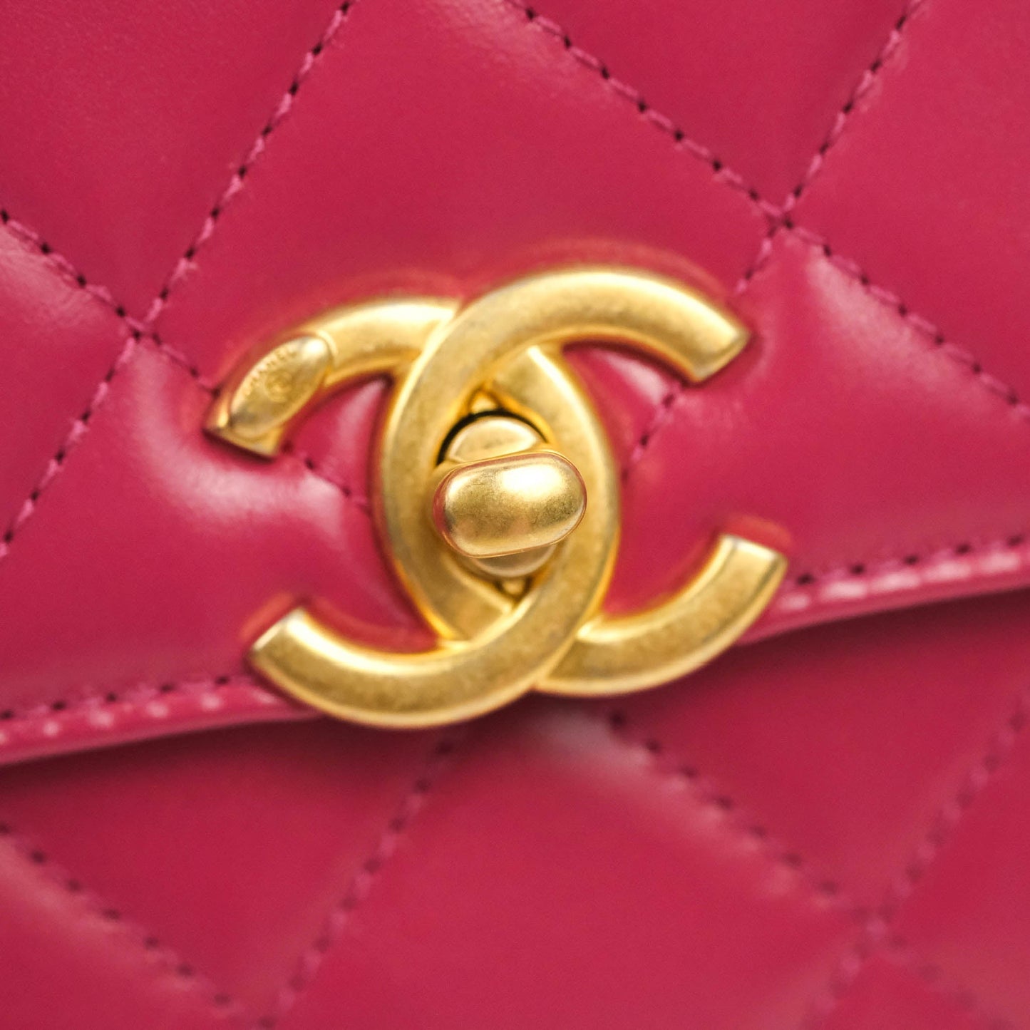 Chanel Quilted Mini Perfect Fit Adjustable Pink Calfskin Aged Gold Hardware 21A