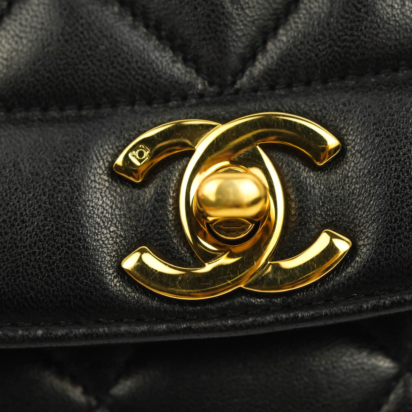 Chanel Vintage Quilted Medium Classic Diana Flap Bag Black Lambskin 24K Gold Hardware