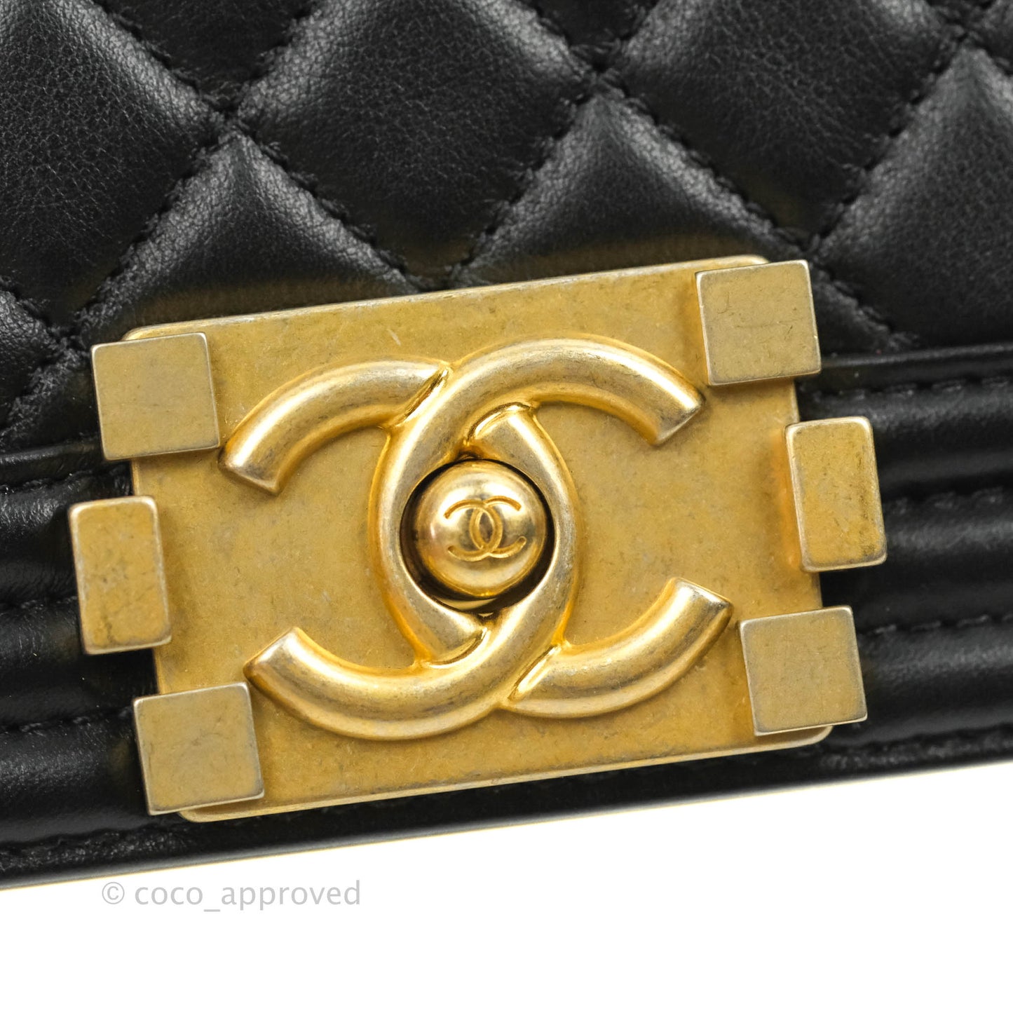 Chanel Small Boy Bag Black Calfskin Gold Hardware