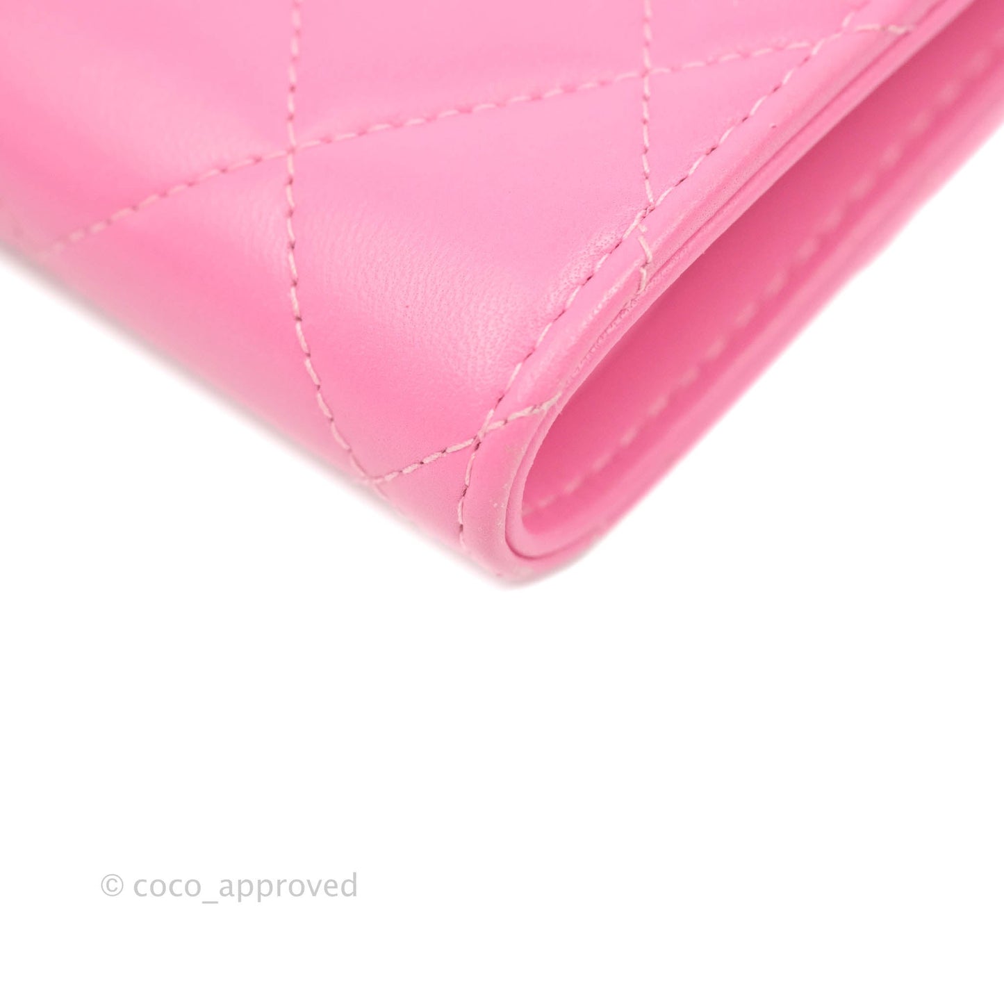 Chanel Classic Flap Wallet Pink Lambskin Silver Hardware