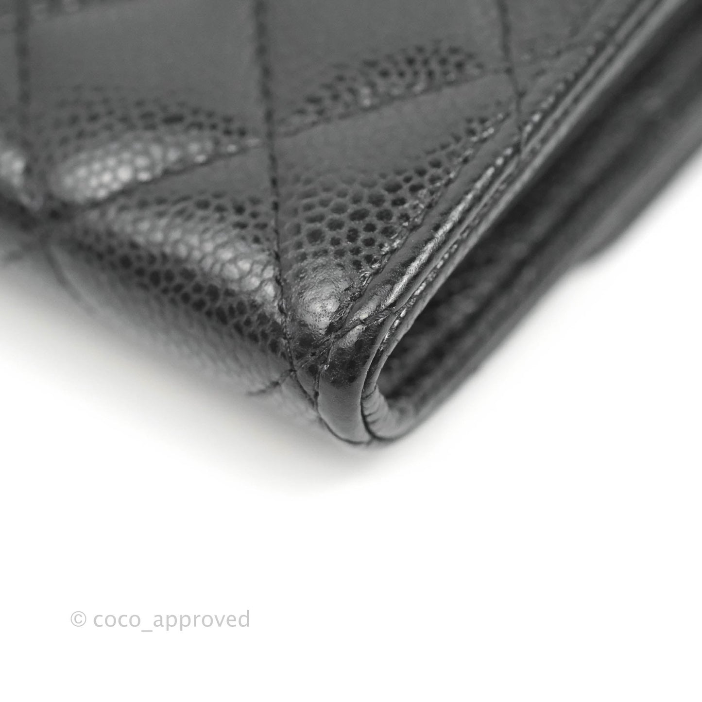 Chanel Classic Quilted Medium Flap Wallet Black Caviar Silver Hardware