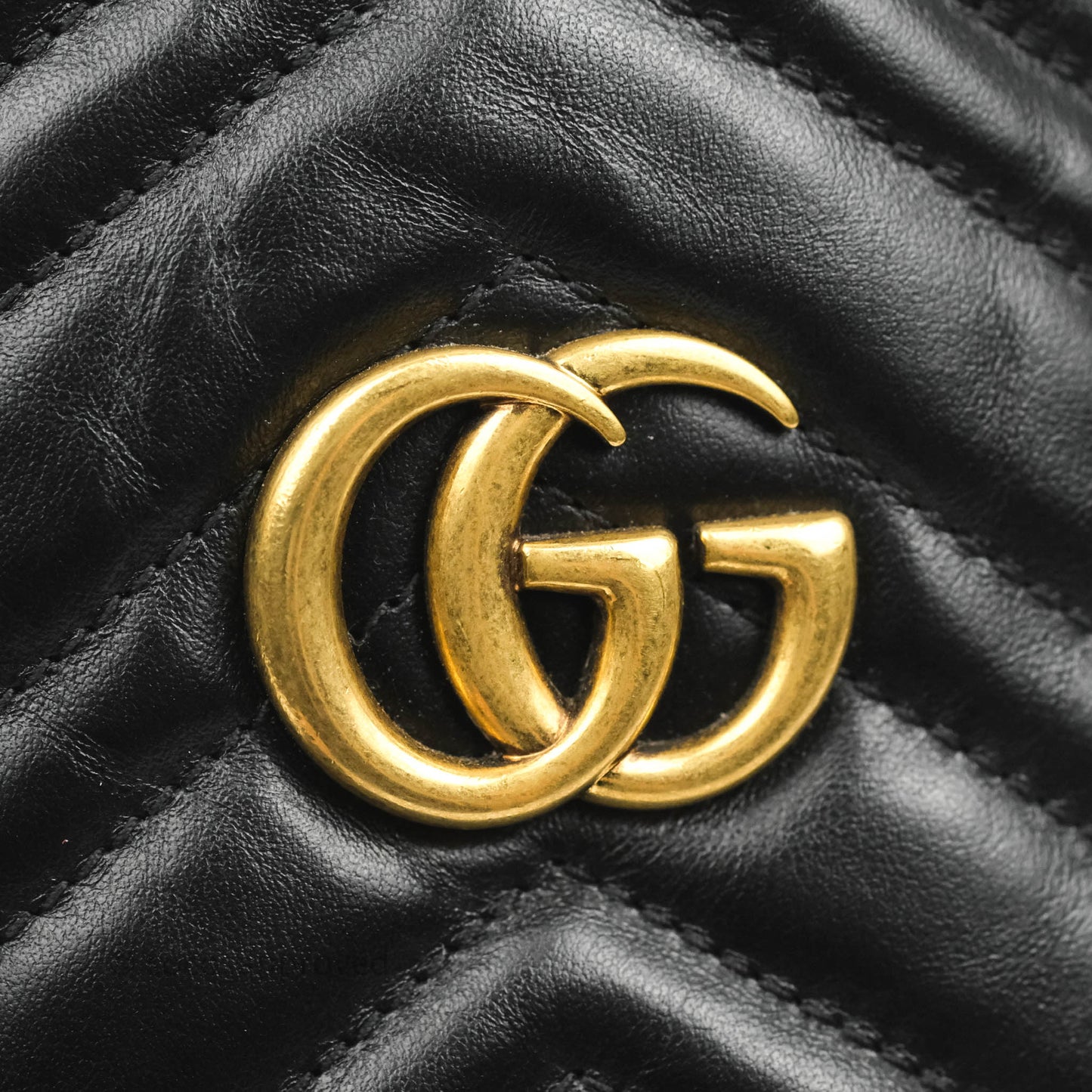 Gucci GG Marmont Mini Leather Bucket Bag Black