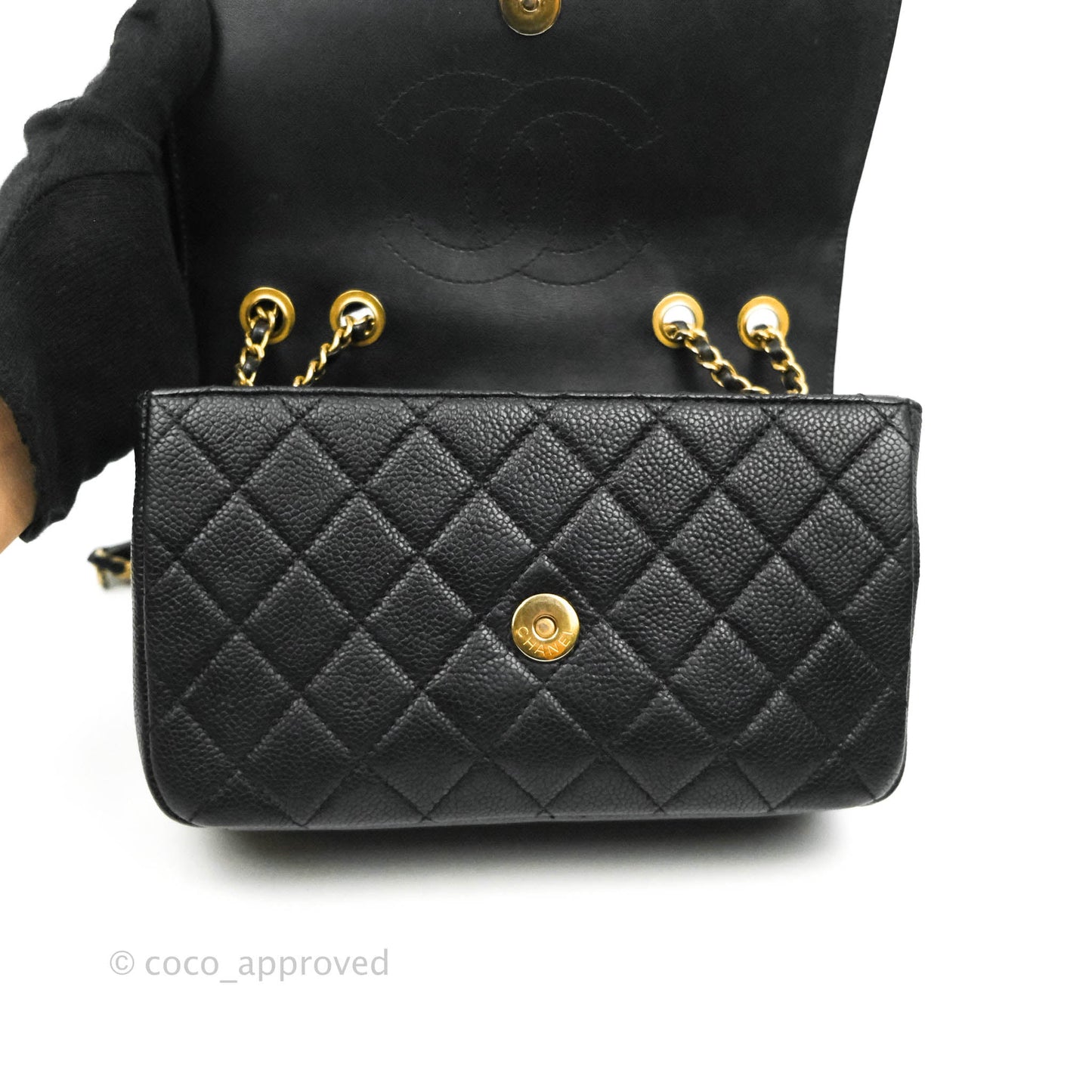 Chanel Quilted Small CC Filigree Flap Black Caviar