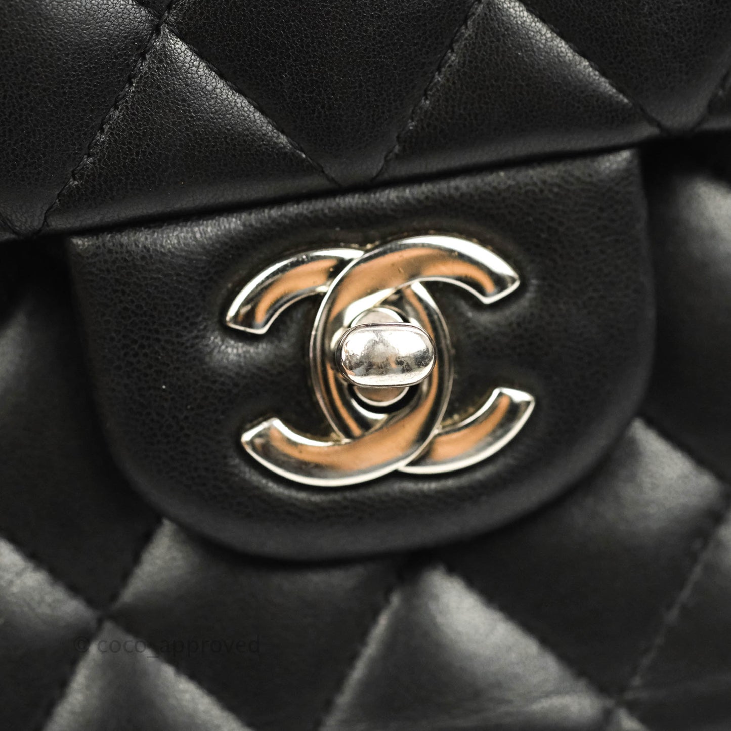 Chanel Medium Classic Quilted Flap Black Lambskin Silver Hardware
