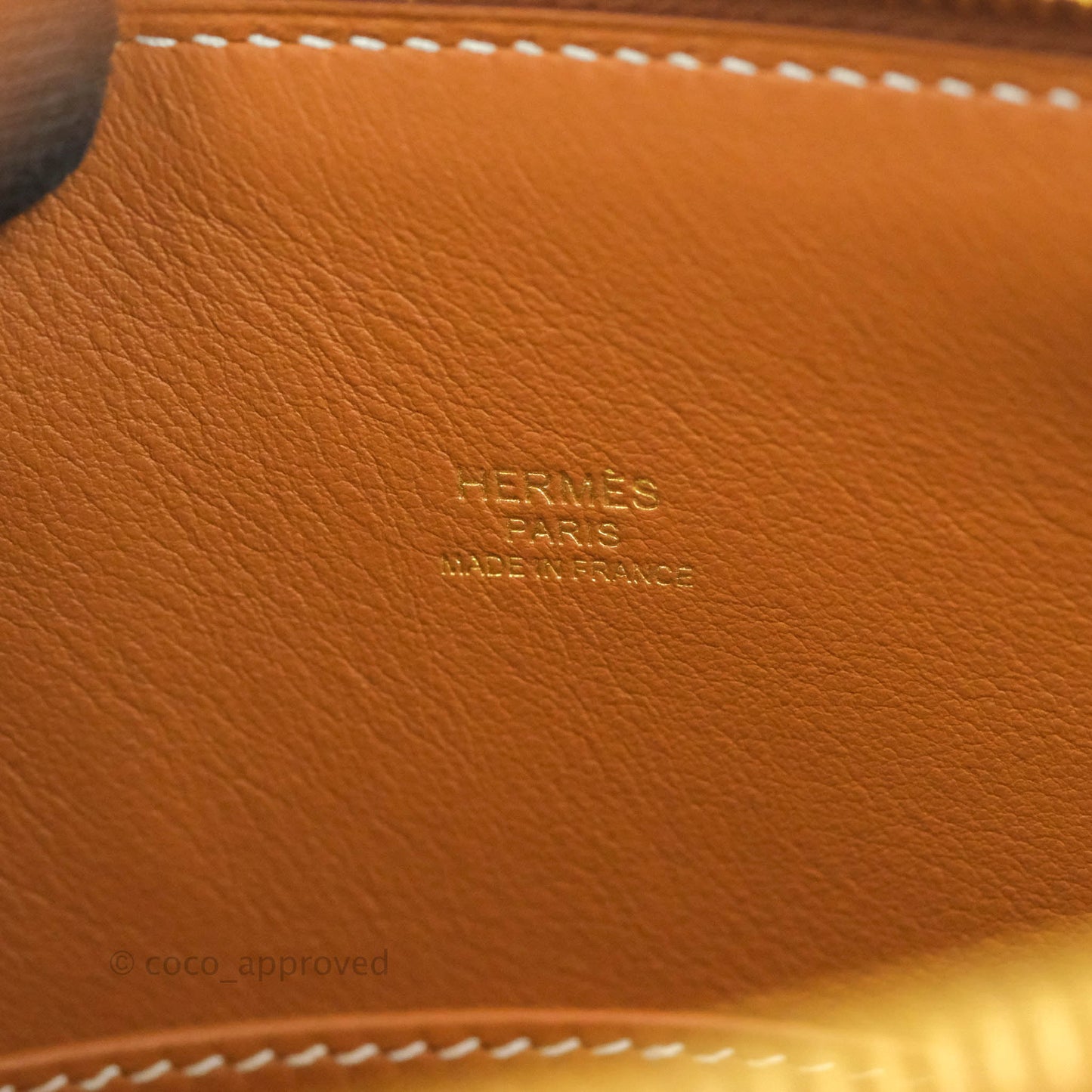 Hermès Bolide 1923 25 Gold Evercolor Gold Hardware