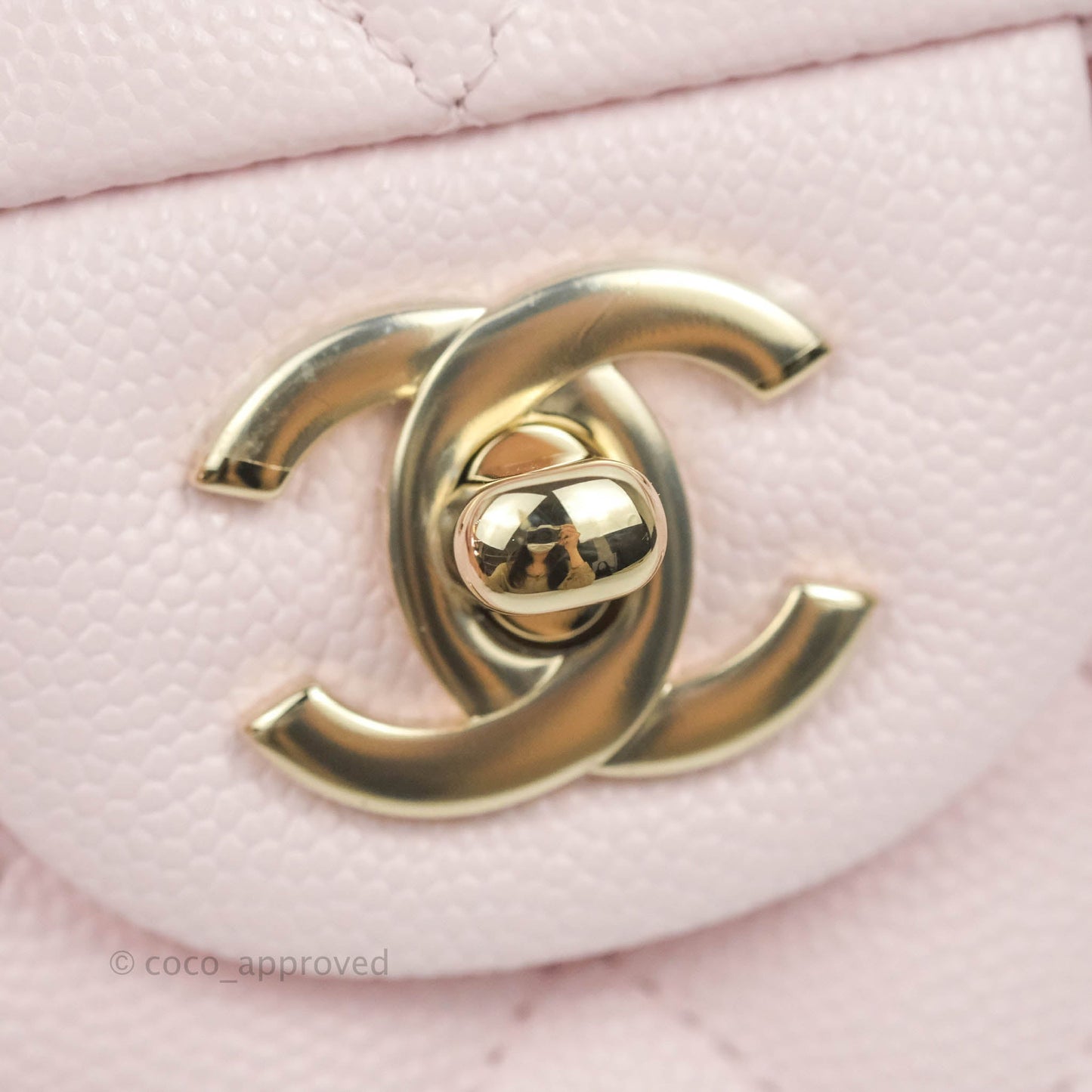 Chanel Classic M/L Medium Flap Quilted Pink Caviar Gold Hardware 22P