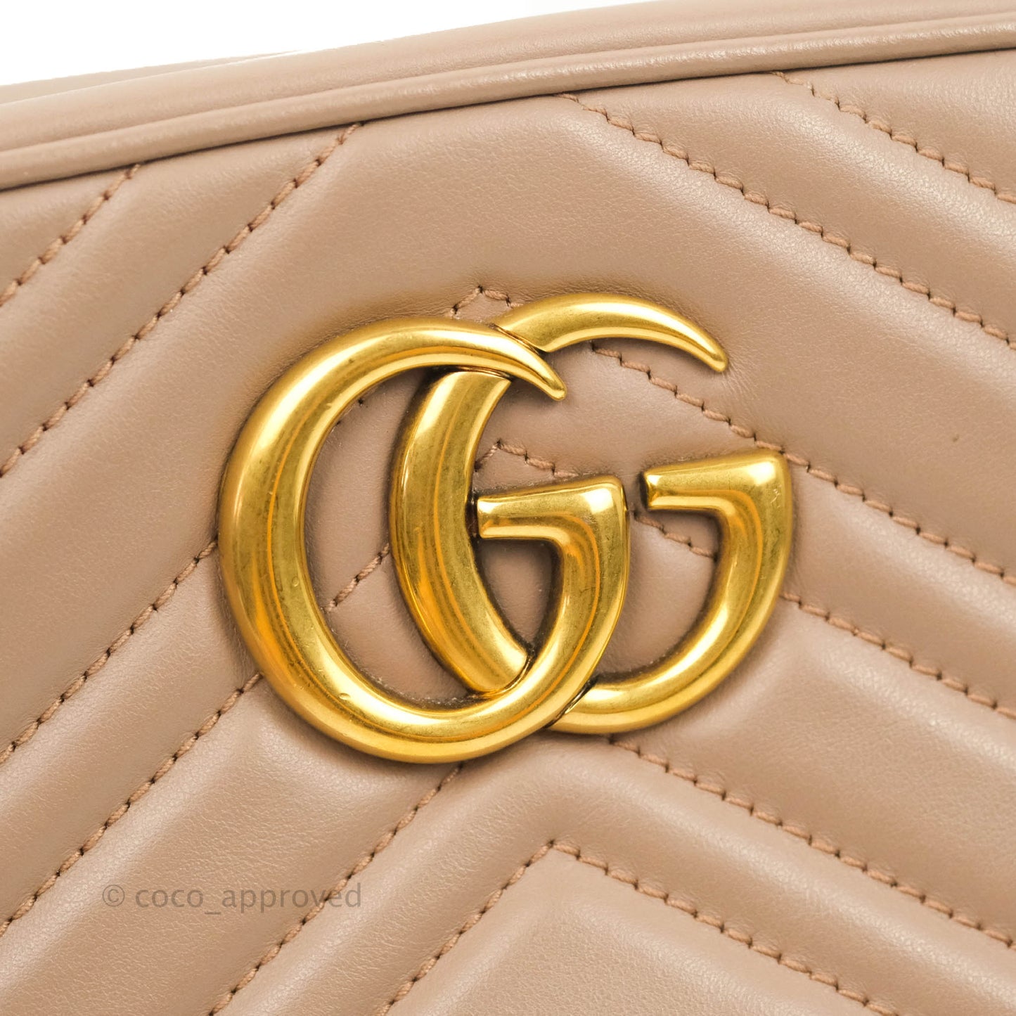 Gucci Small Matelasse GG Marmont Camera Bag Dusty Pink Calfskin Gold Hardware