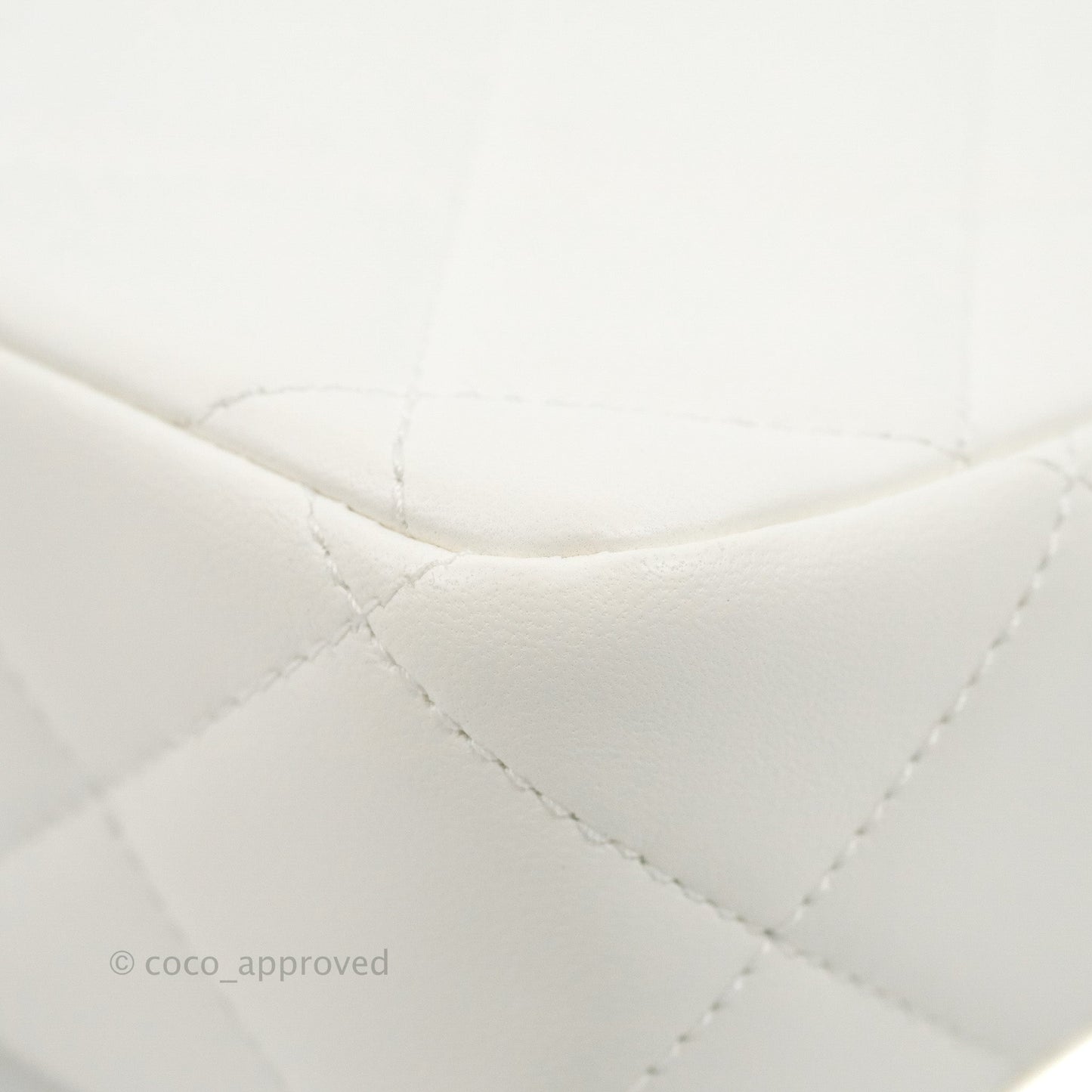 Chanel Quilted My Perfect Mini With Pearl White Lambskin Aged Gold Hardware