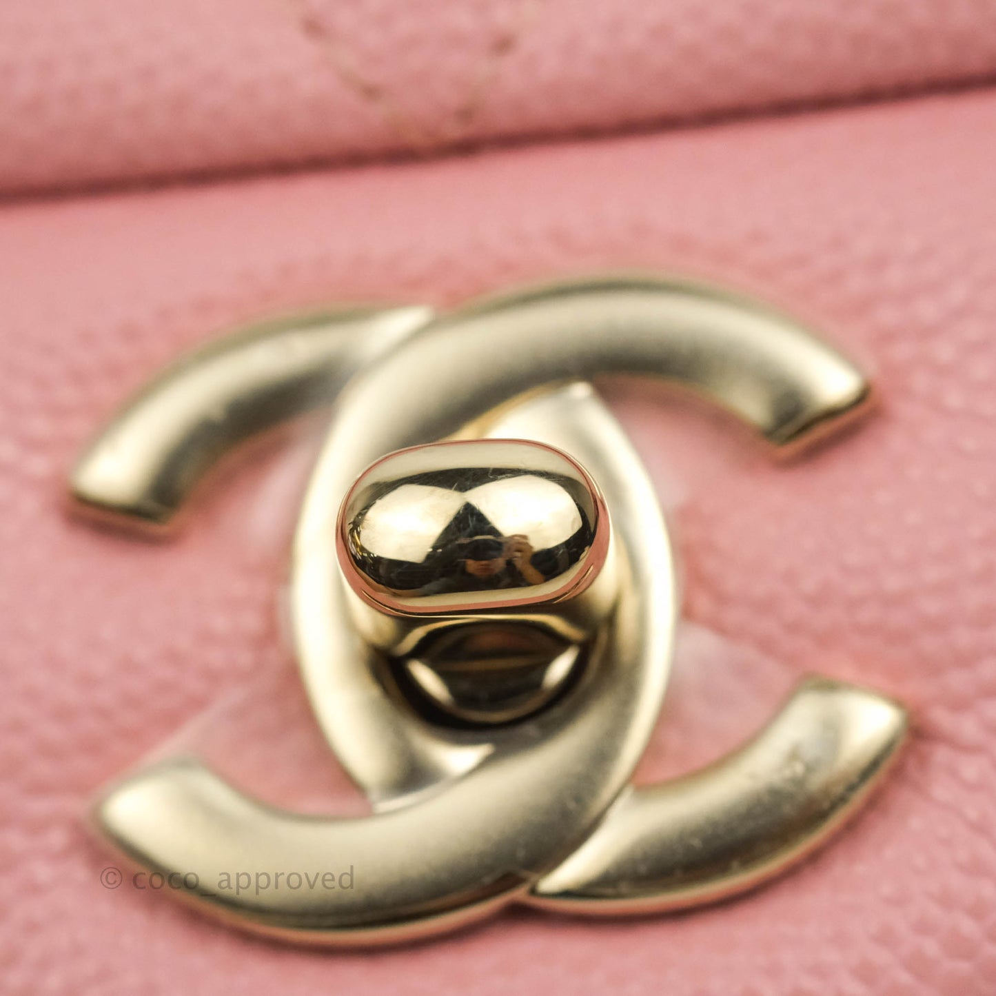 Chanel Small Classic Quilted Flap Pink Caviar Gold Hardware 22C