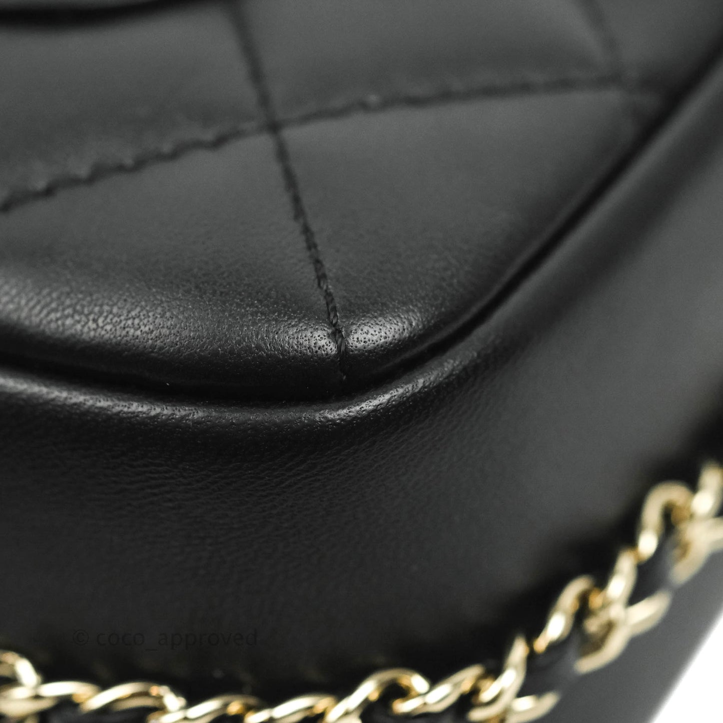 Chanel Quilted Small My Precious Flap Black Lambskin Gold Hardware