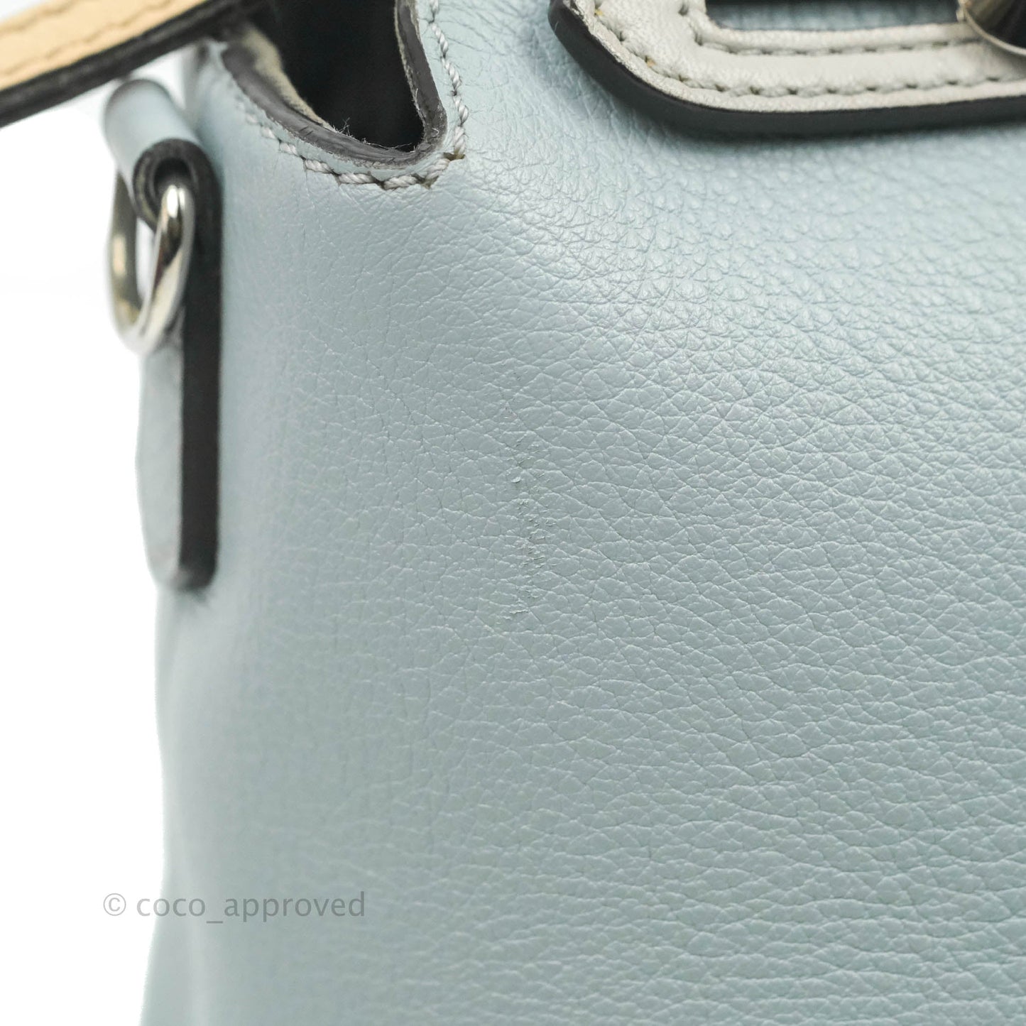Fendi Medium By The Way Multicolour Light Blue/Light Beige Grained leather
