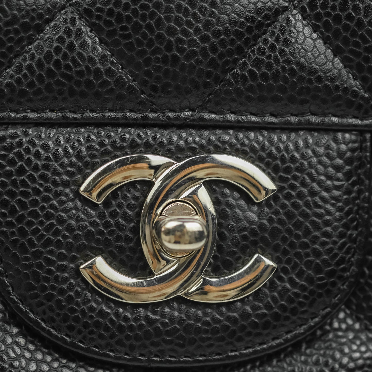 Chanel Quilted Maxi Single Flap Black Caviar Silver Hardware