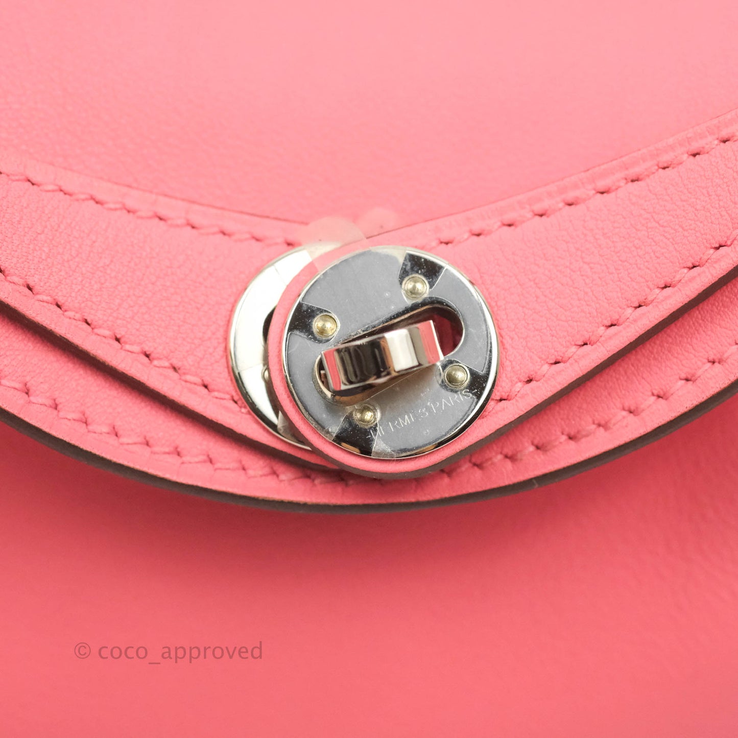 Hermès Mini Lindy 20 Rose Ete Swift Palladium Hardware