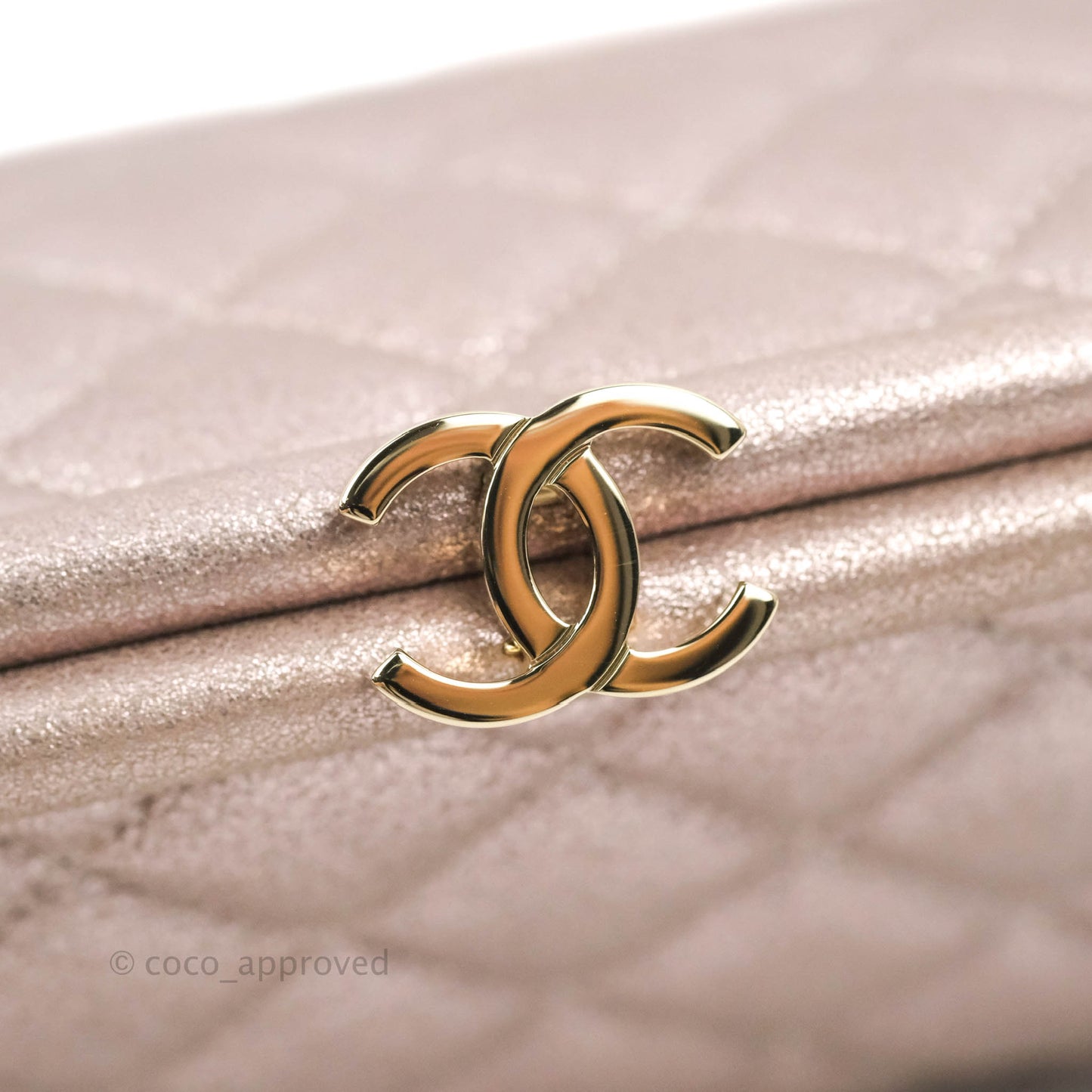 Chanel Quilted Timeless Kisslock Clutch Metallic Rose Gold Goatskin Silver Hardware