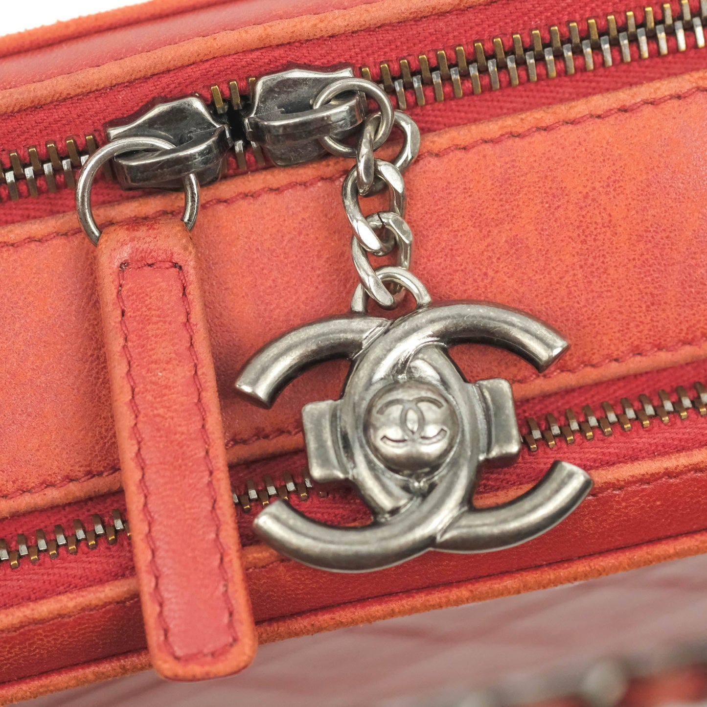 Chanel Quilted Crossbody Camera Bag Red Lambskin Ruthenium Hardware