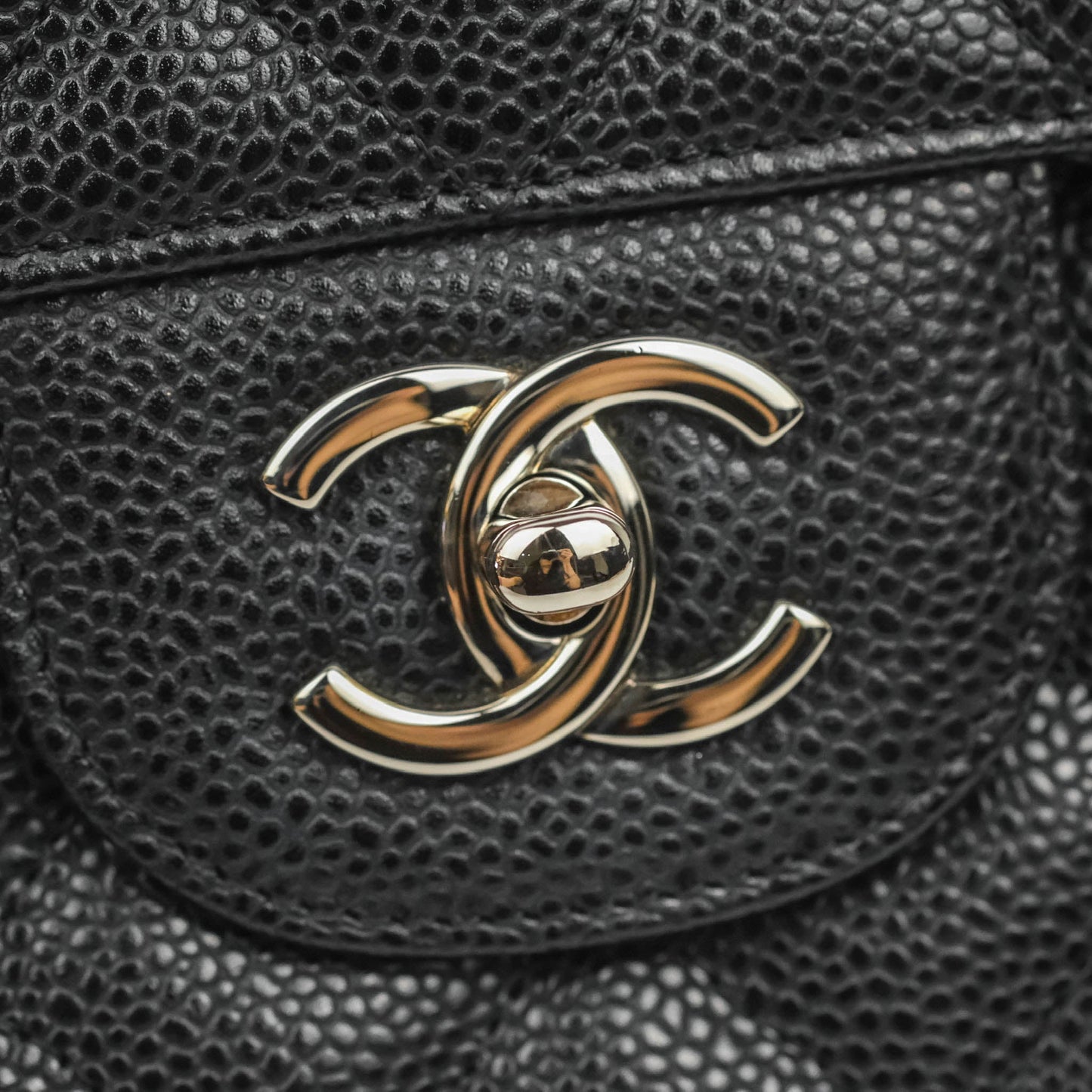 Chanel Jumbo Single Flap Black Caviar Silver Hardware