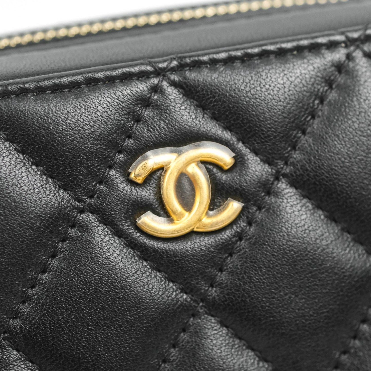 Chanel Mini Pearl Crush Quilted Camera Case Black Lambskin Aged Gold Hardware