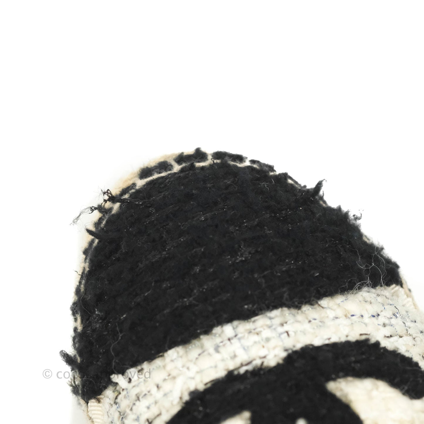Chanel CC Espadrilles Tweed Black White Size 36