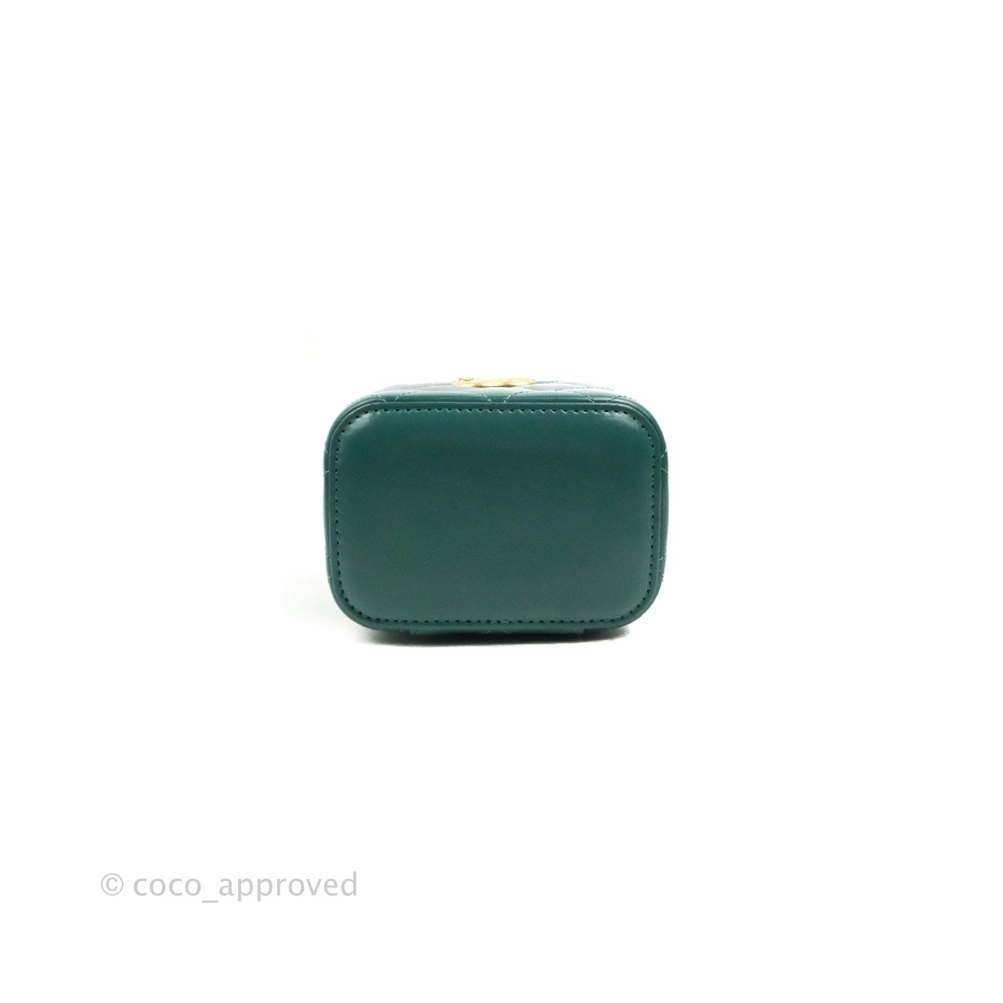 Chanel Quilted Mini Perfect Fit Vanity With Chain Calfskin Pine Green Aged Gold Hardware