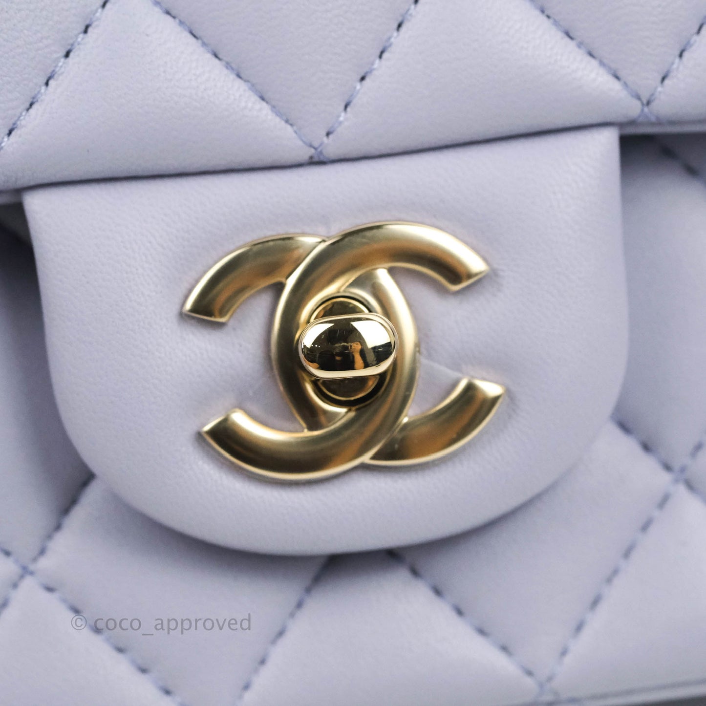 Chanel Top Handle Mini Rectangular Flap Bag Lilac Lambskin Gold Hardware