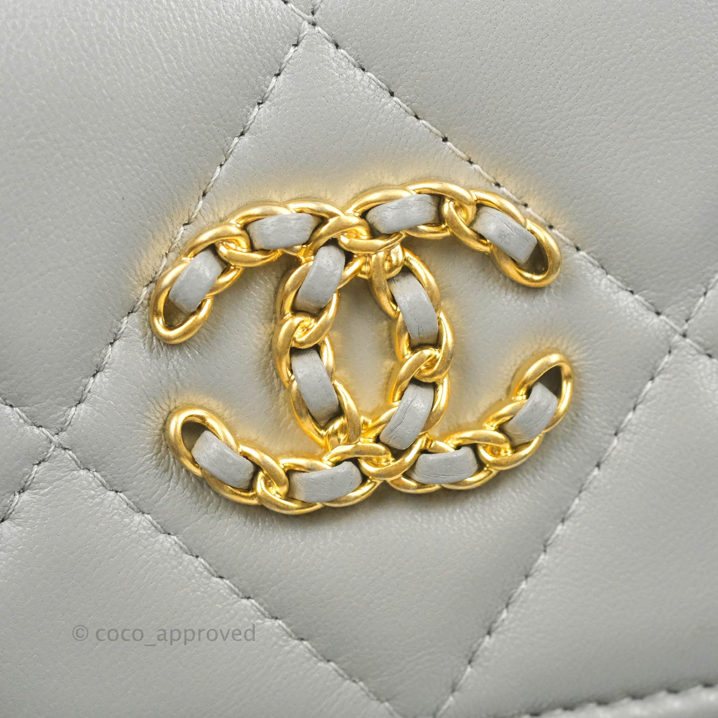 Chanel 19 Phone Holder Grey Mixed Hardware