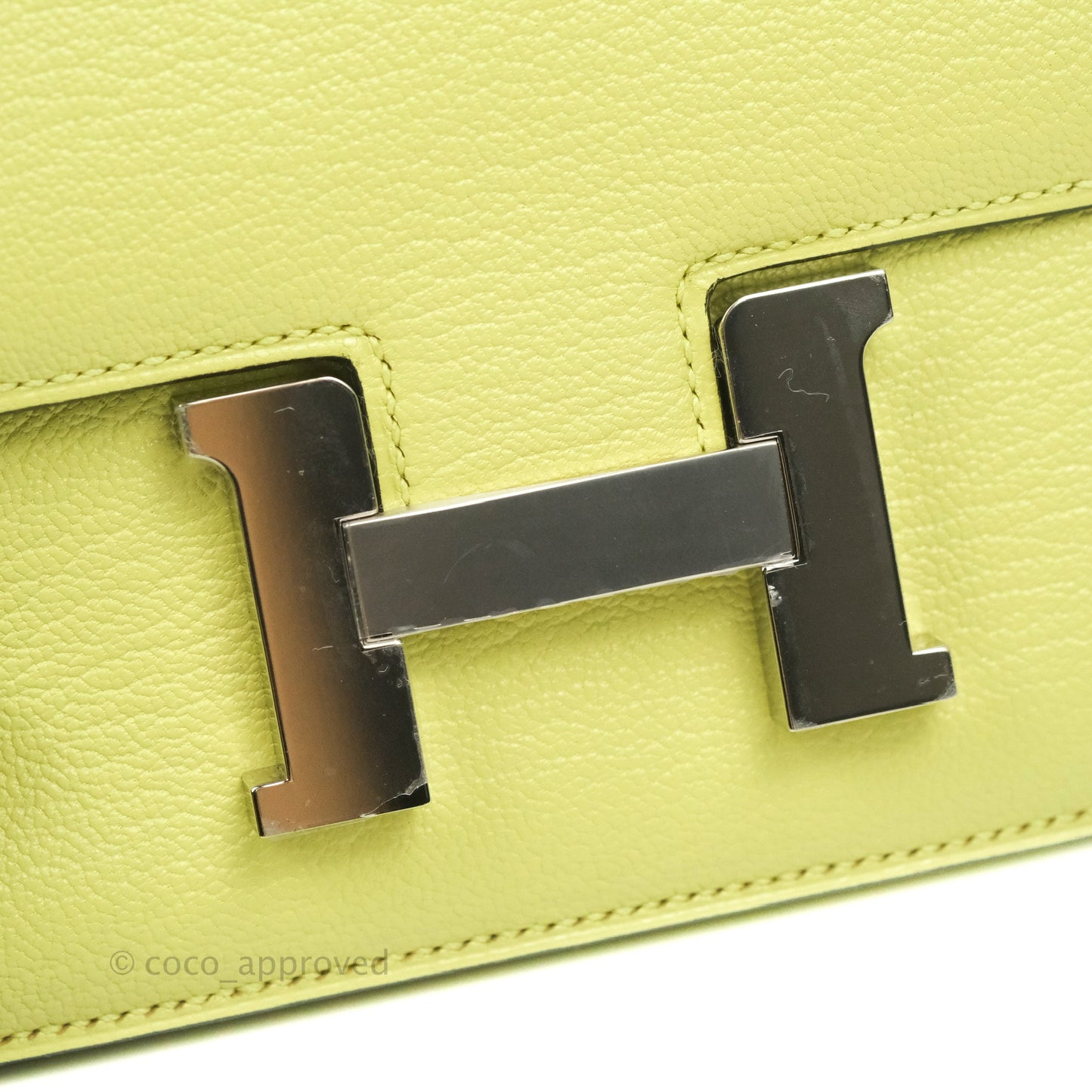 Hermès Constance Mini 18cm R9 Jaune Bourgeon Chevre Mysore Palladium Hardware