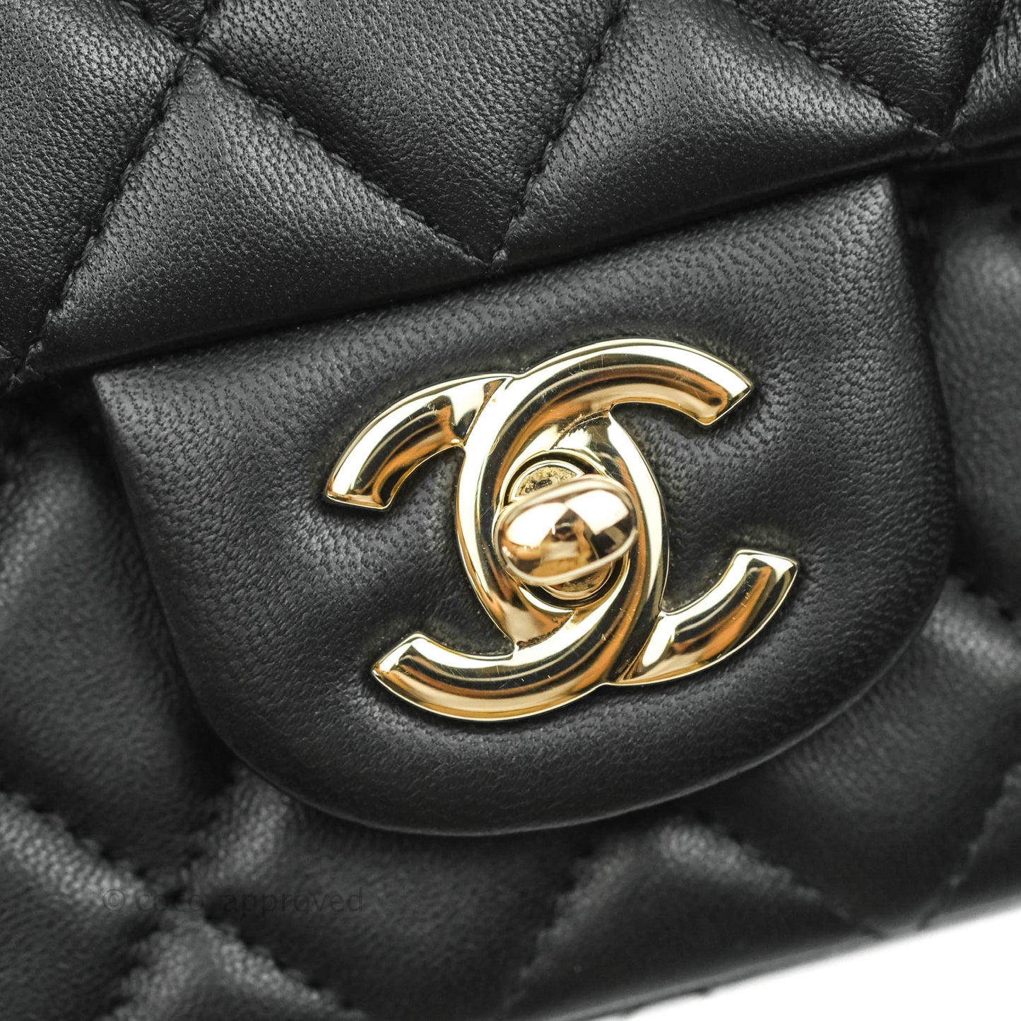 Chanel Quilted Mini Rectangular Lambskin Black Gold Hardware
