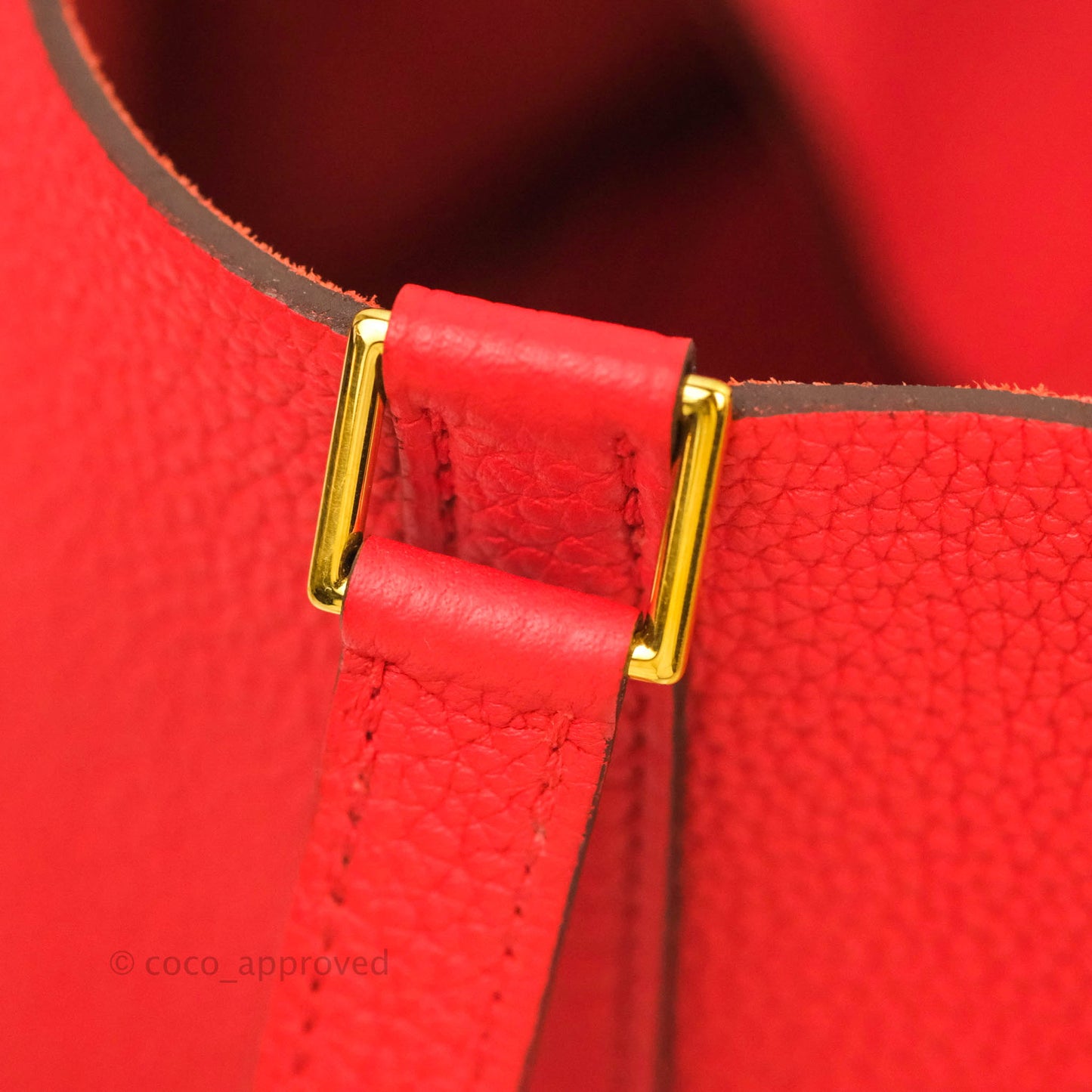 Hermès Picotin 22 Clemence Rouge de Coeur Gold Hardware