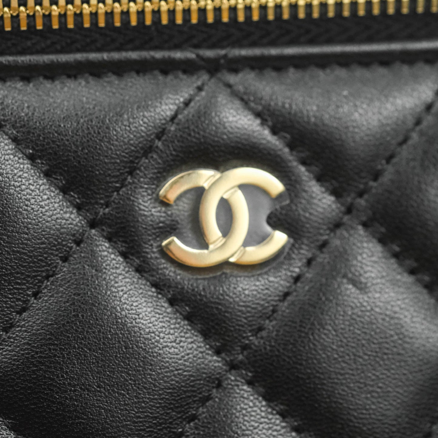 Chanel Vanity with Classic Chain Black Lambskin Gold Hardware