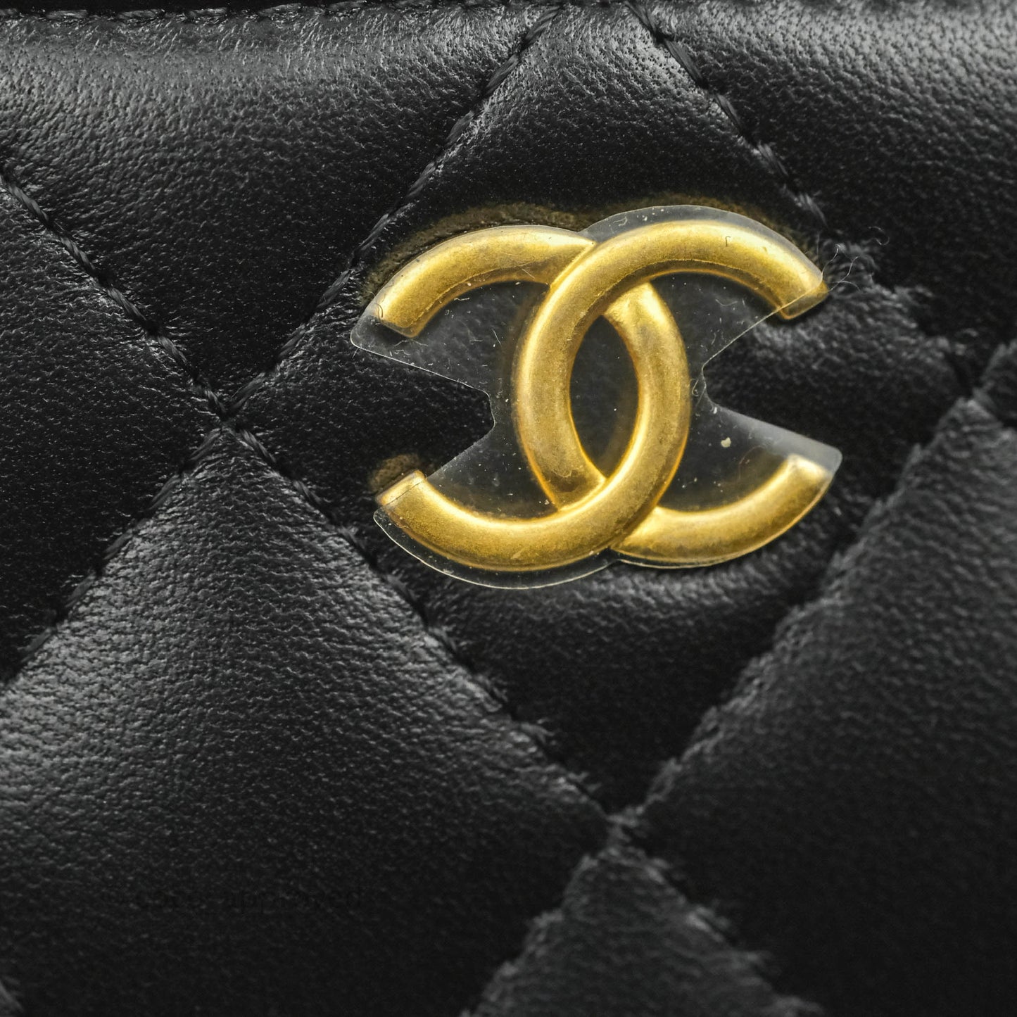 Chanel Mini Top Handle Vanity With Chain Black Lambskin Gold Hardware