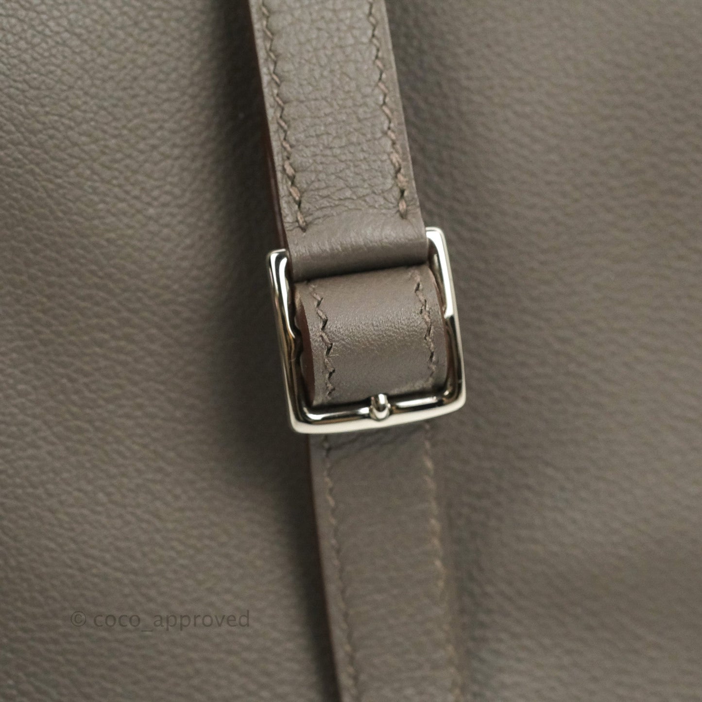 Hermès Halzan 25 Gris Etain Evercolor Palladium Hardware