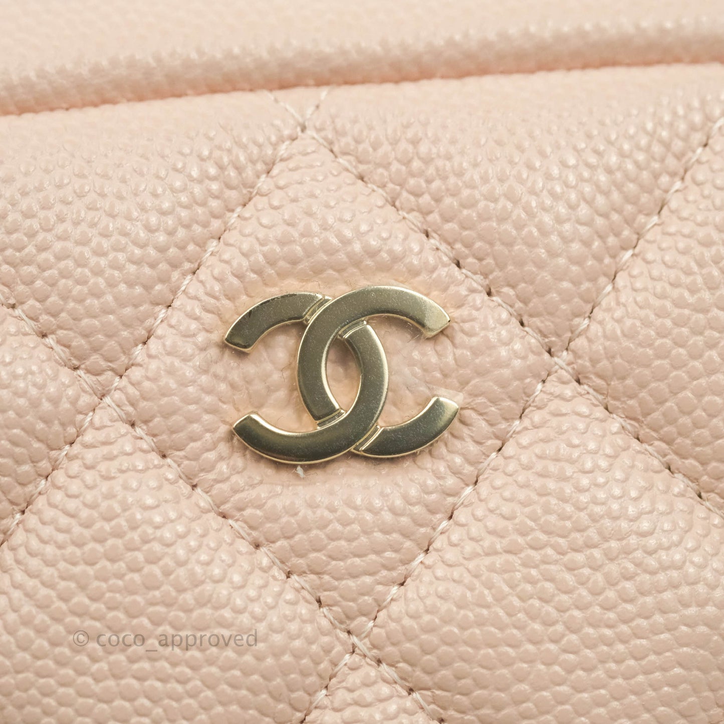 Chanel Large Classic Pouch Light Pink Caviar Gold Hardware