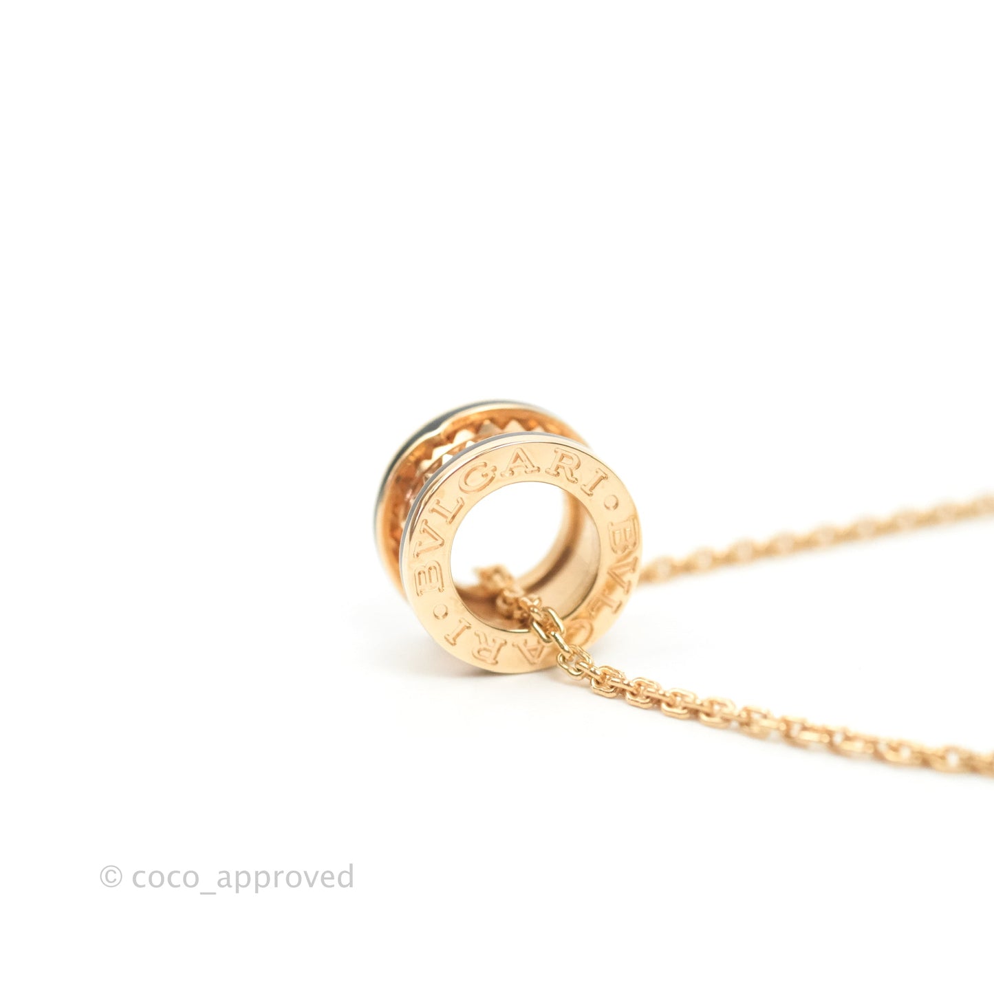Bvlgari Zero1 Necklace Black Ceramic 18K Rose Gold