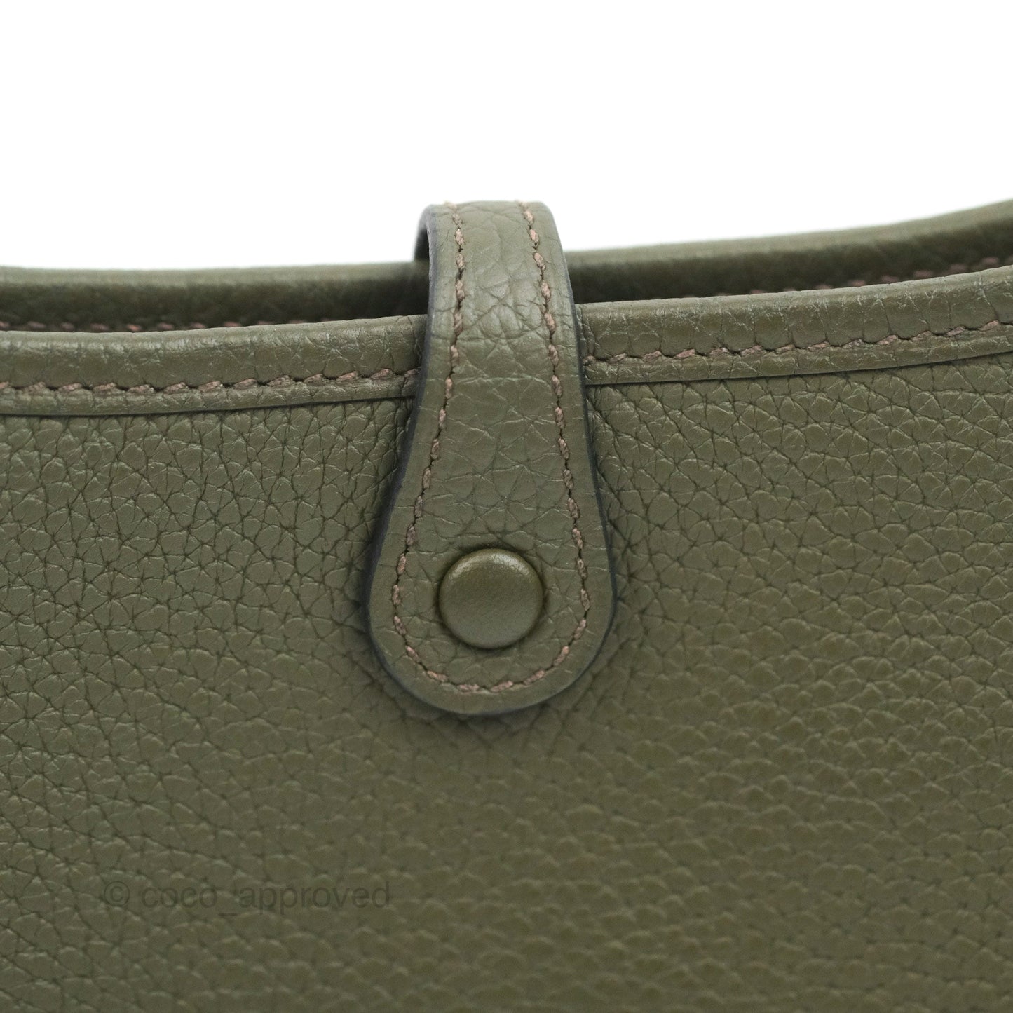 Hermès Mini Evelyne 16 Vert De Gris Clemence Gold Hardware