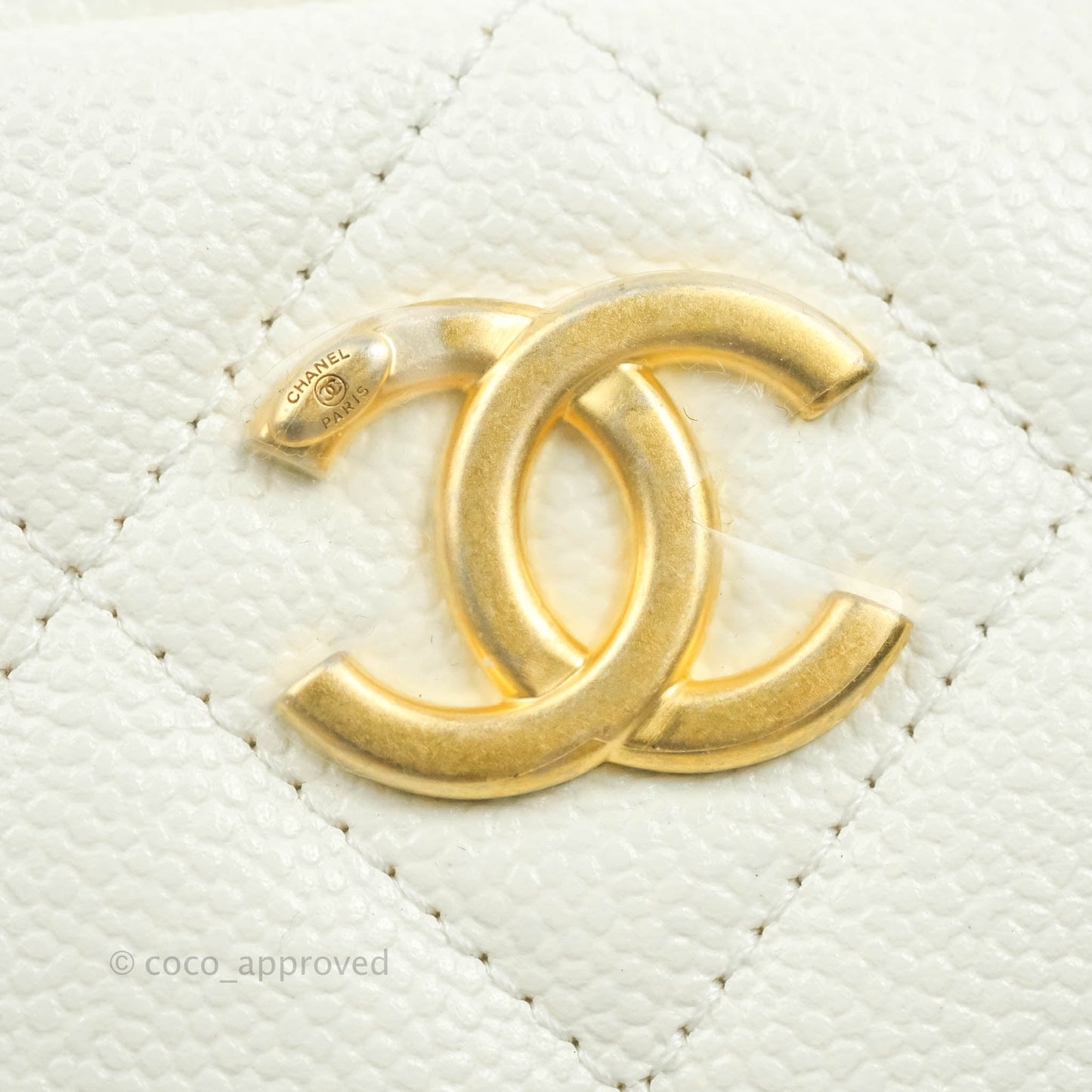 Chanel Melody Camera Bag White Caviar Gold Hardware 22S