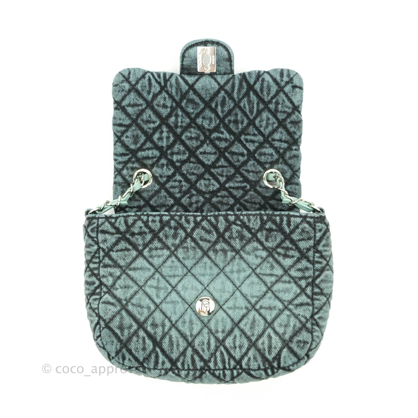 Chanel Denimpression Quilted Small Flap Green Black